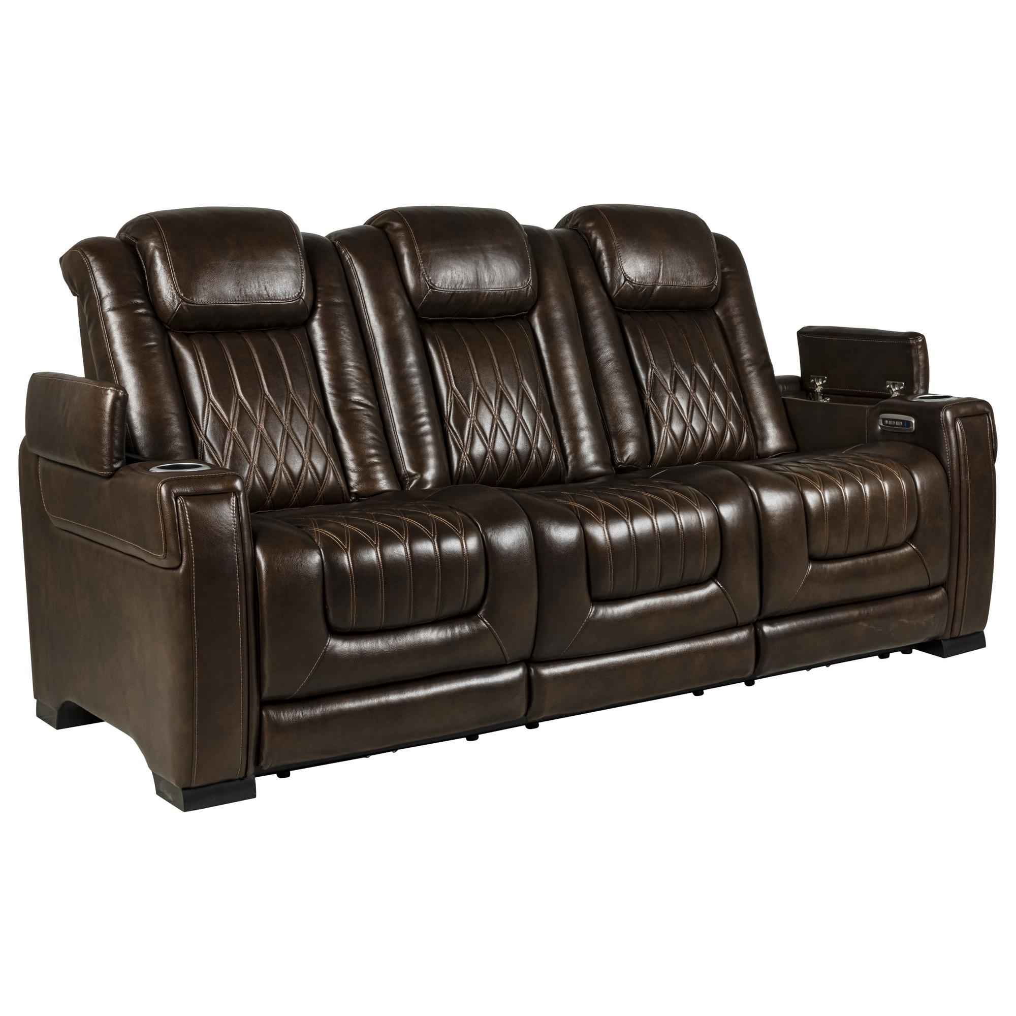 Frankfurt Furniture Leather Power Reclining Sofa with Power 