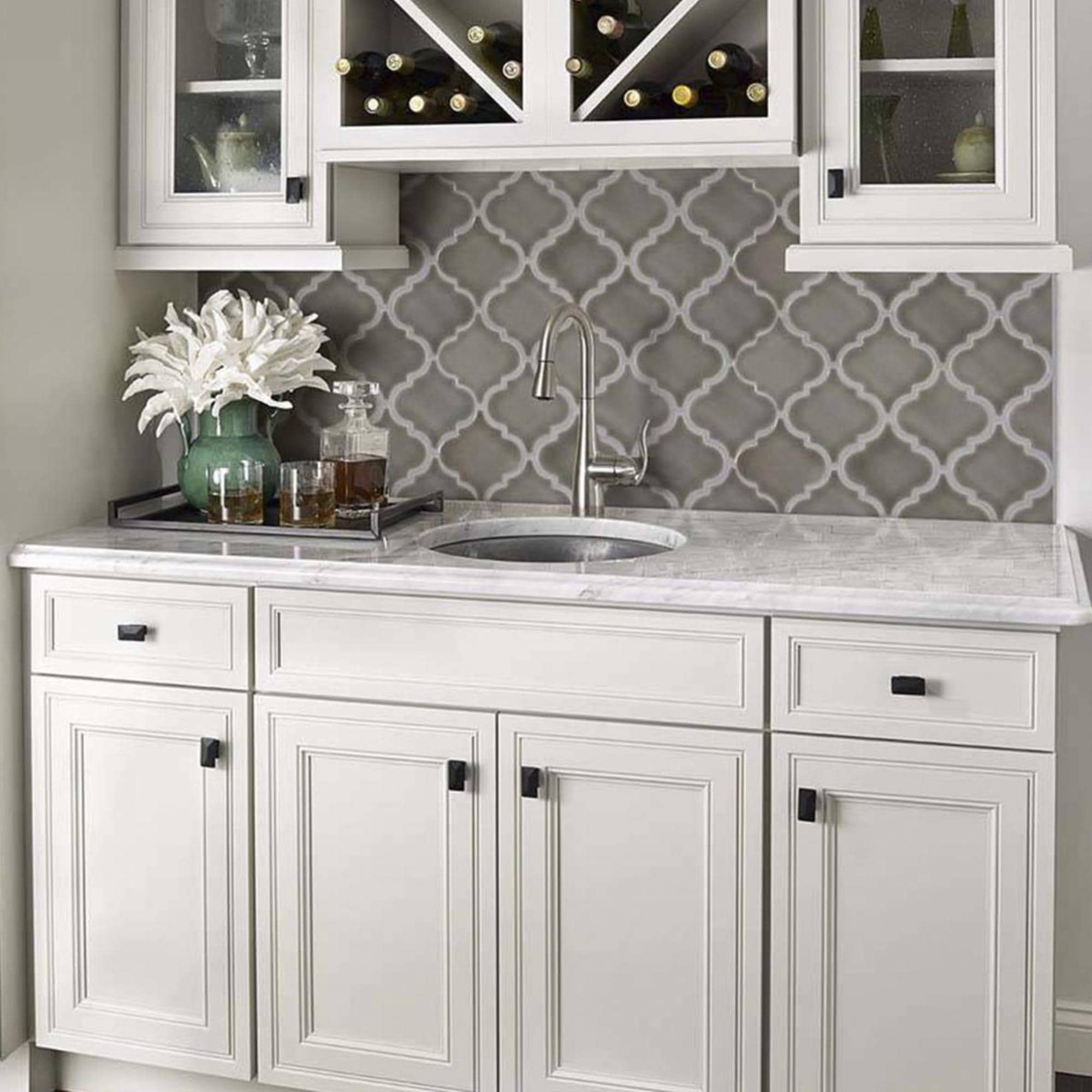 dove grey arabesque tile