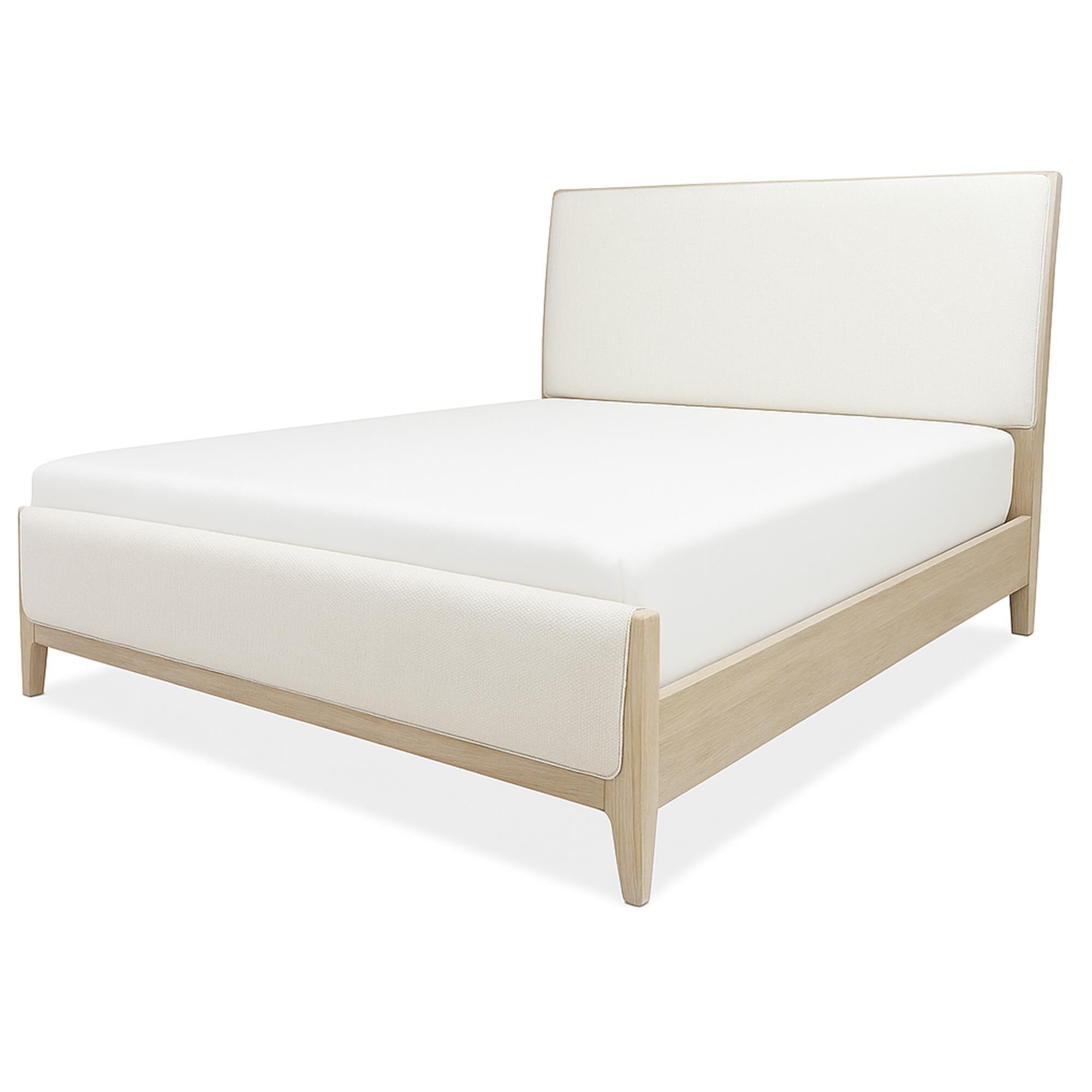 Riverside Furniture Carmella King Upholstered Bed in Pebble Oak