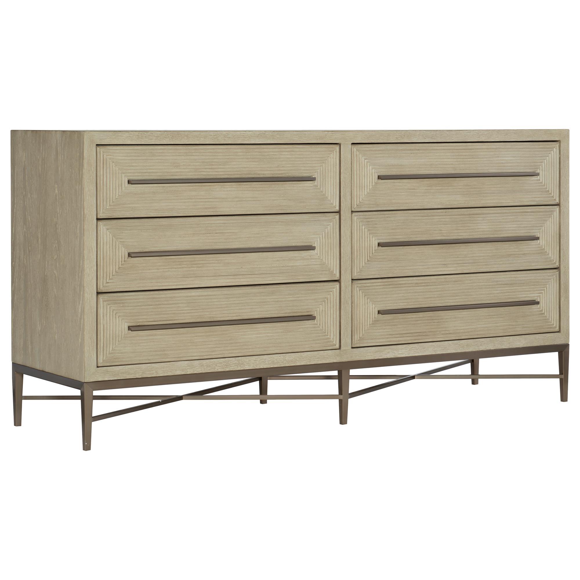 Hooker Furniture Cascade 6 Drawer Dresser in Taupe and Champagne NFM