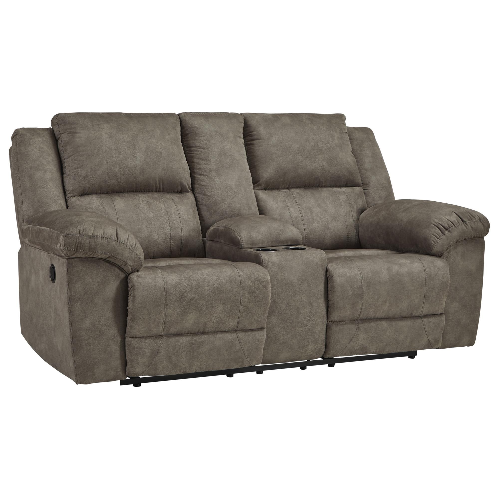 Ashley Laresview Manual Reclining Loveseat in Fossil