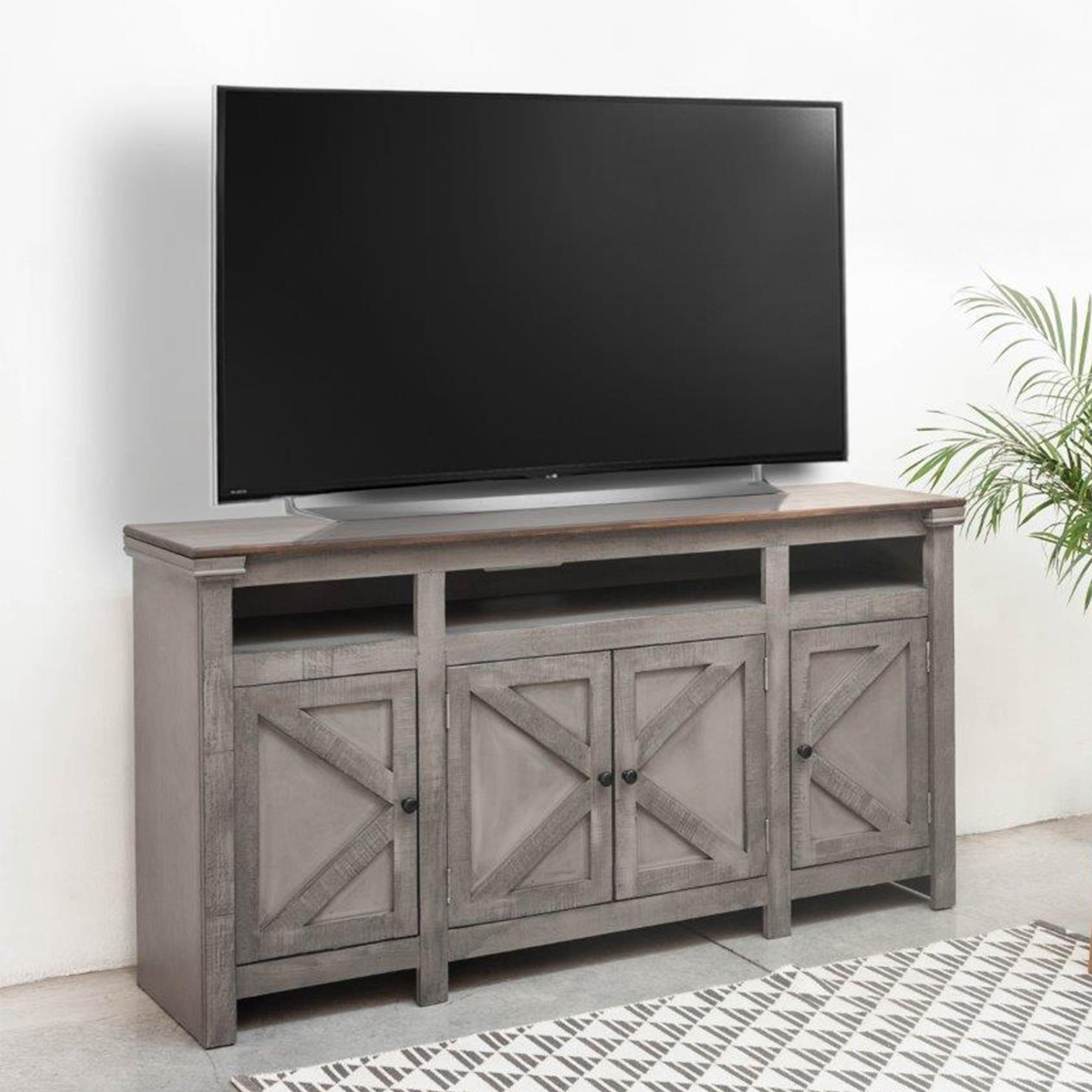 Meximuebles Oregon 70" TV Console in Gray Rain NFM