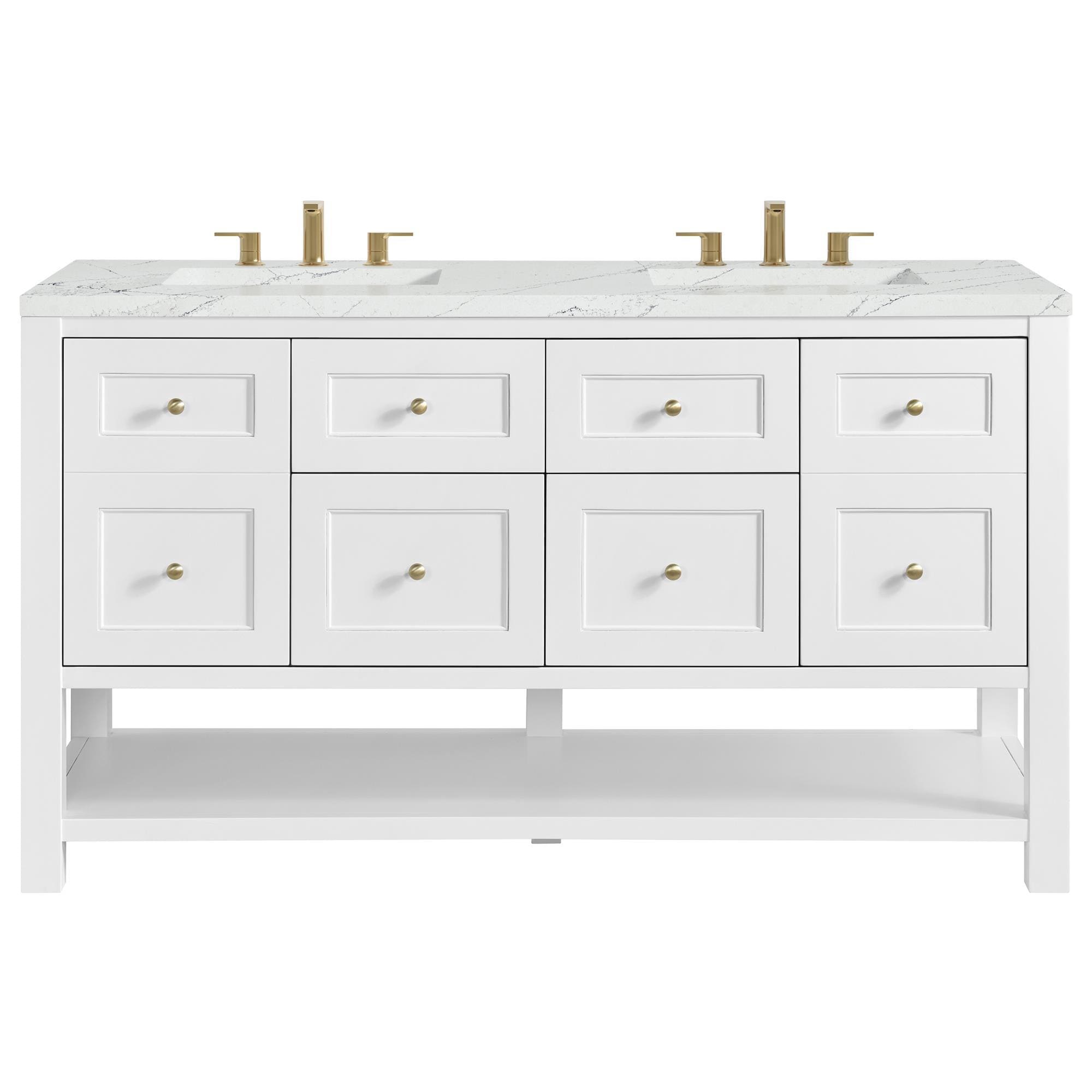 James Martin Vanities Breckenridge 60" Double Bathroom Vanity in Bright