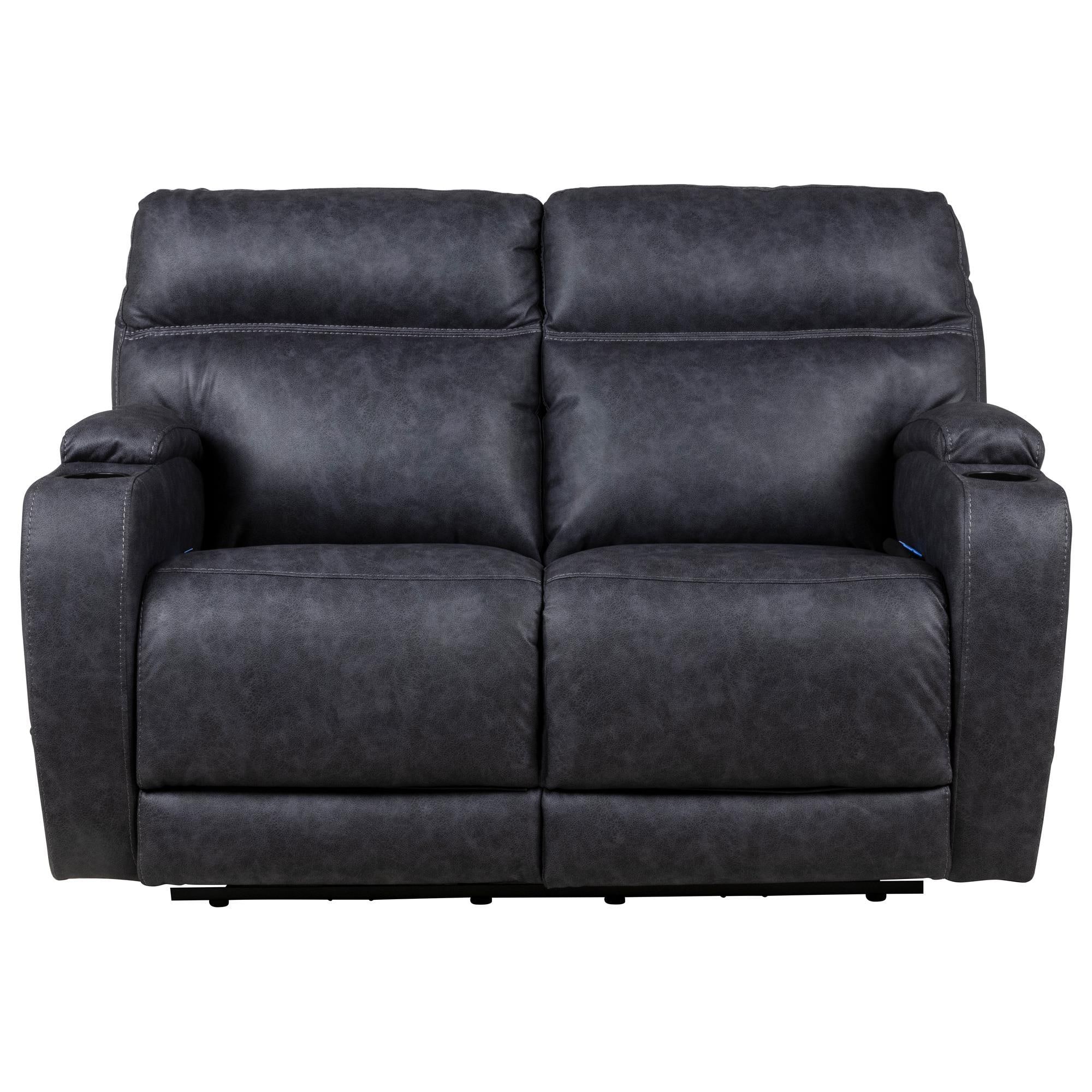 HomeStretch Jaguar Triple Power Loveseat in Graphite