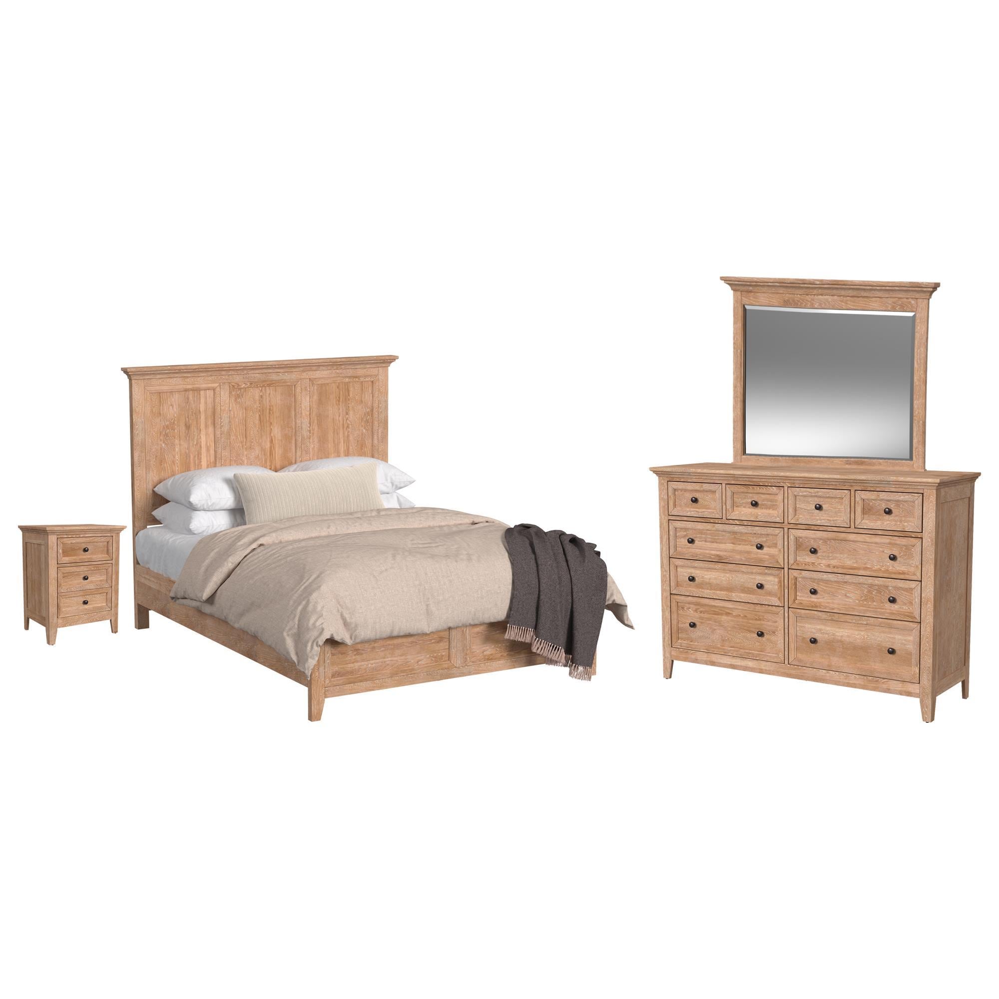 Hawthorne Furniture San Mateo 4-Piece Queen Panel Bedroom Set in Wheat