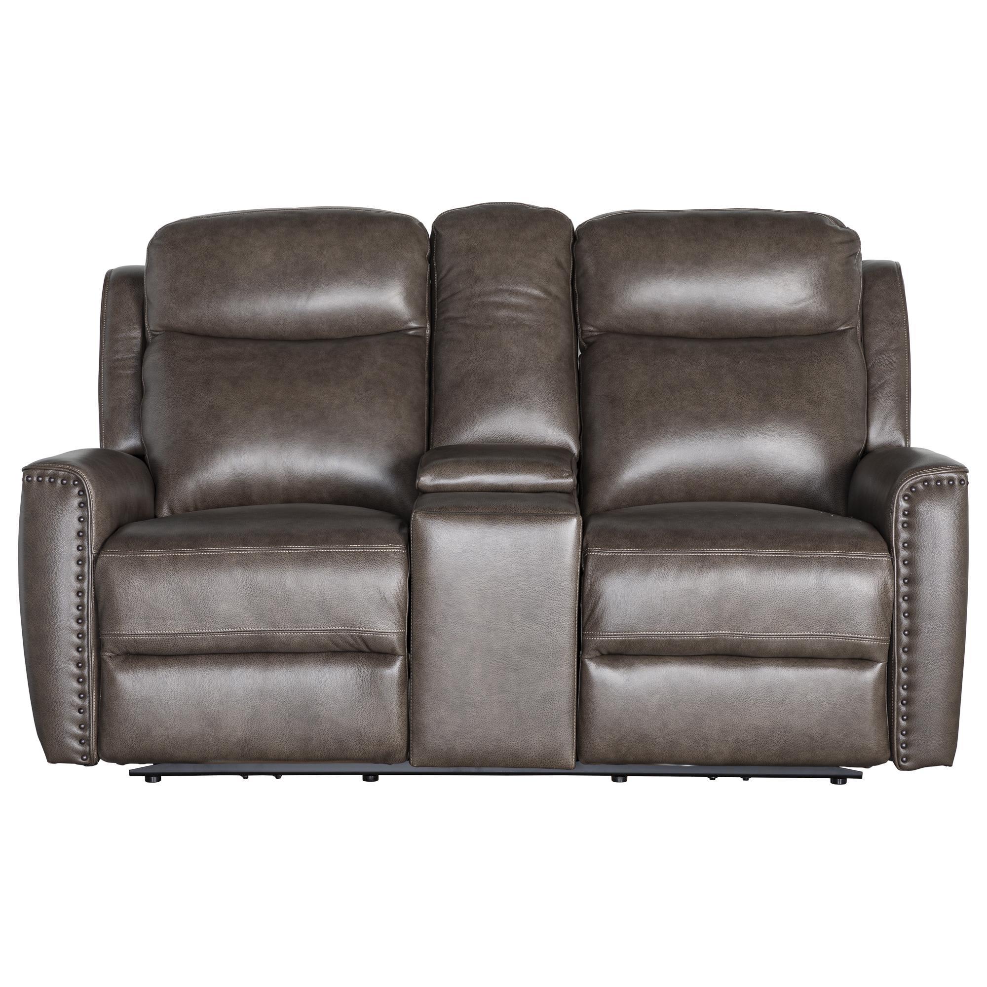 Bassett P2 ZG Leather Rec con loveseat in Sable