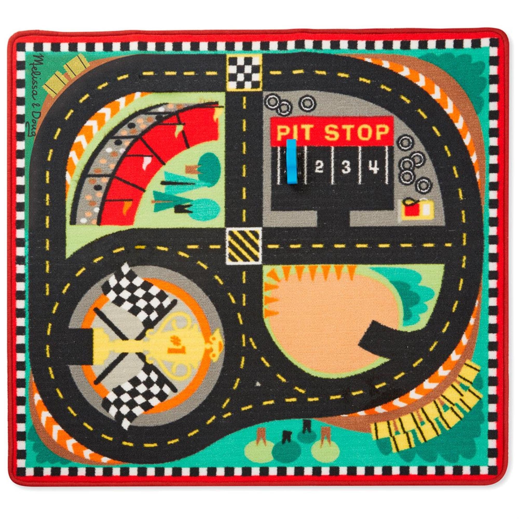 Melissa and doug store race car rug