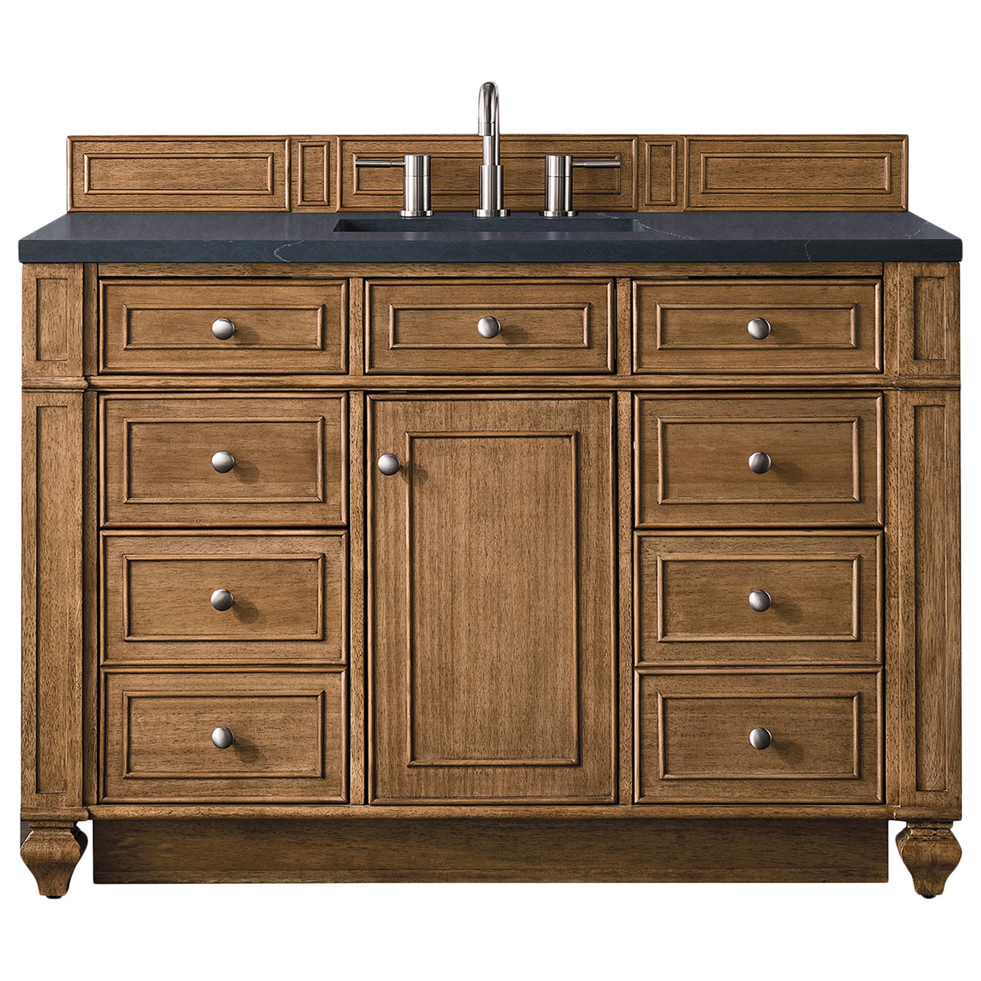 James Martin Bristol 48" Single Bathroom Vanity in Saddle Brown with 3