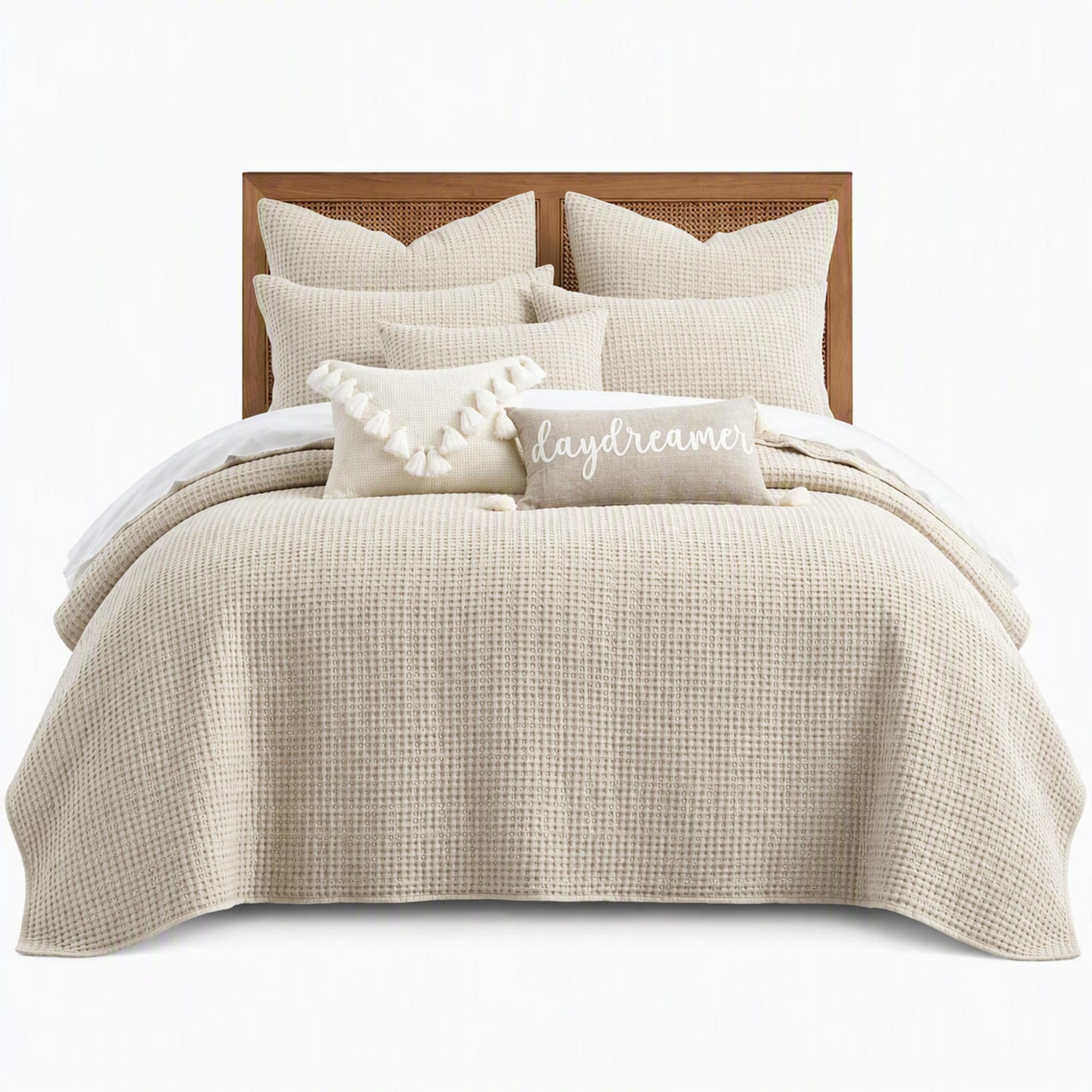 Levtex Mills Waffle 3-Piece King/California King Quilt Set in Wheat