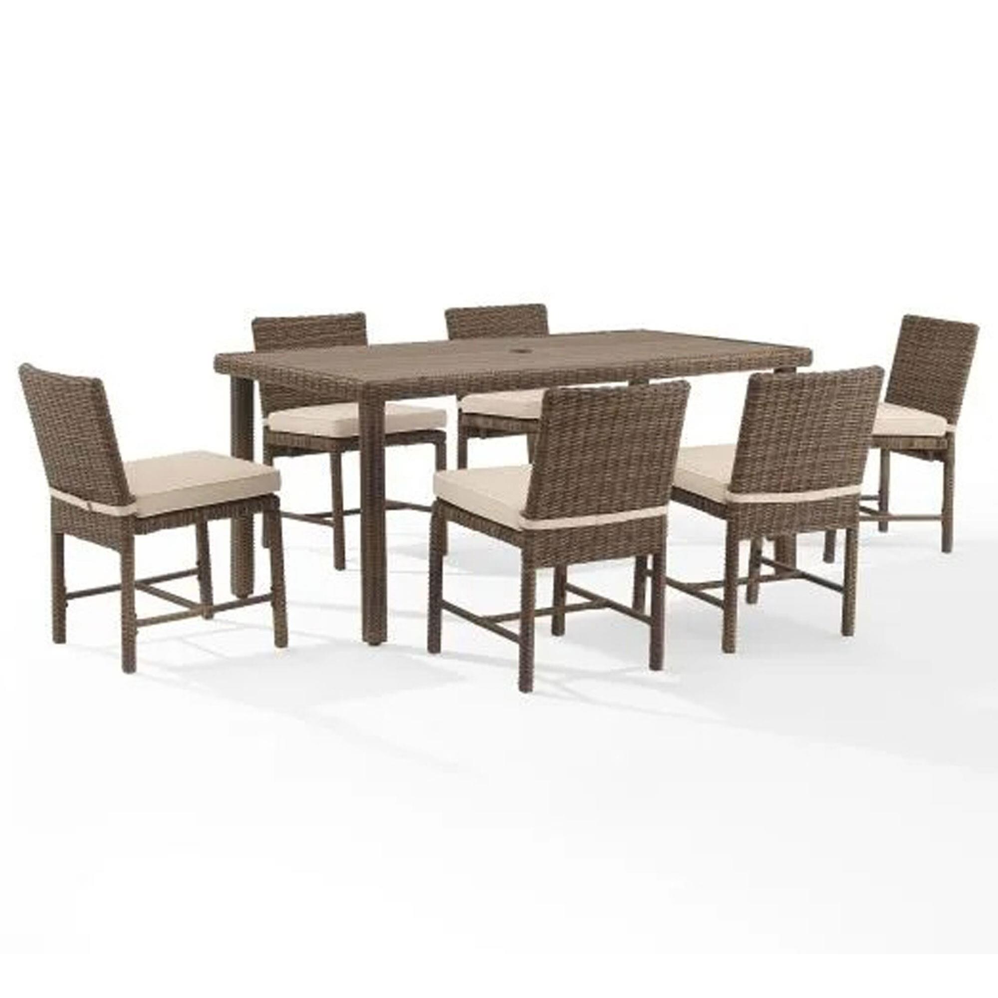 Crosley Furniture Bradenton 7Piece Patio Dining Set with Sand in