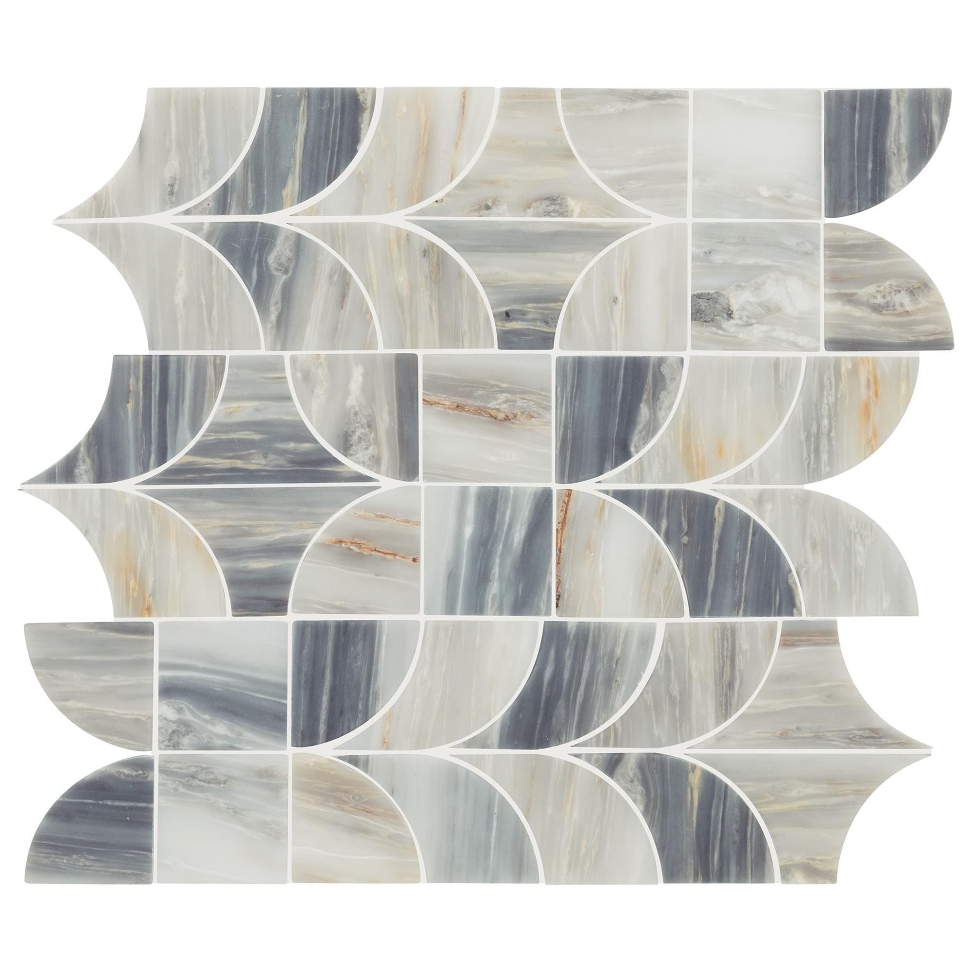 Dal-Tile Gamma Azure 14'' X 16'' PATCHWORK Natural Stone Mosaic Sheet