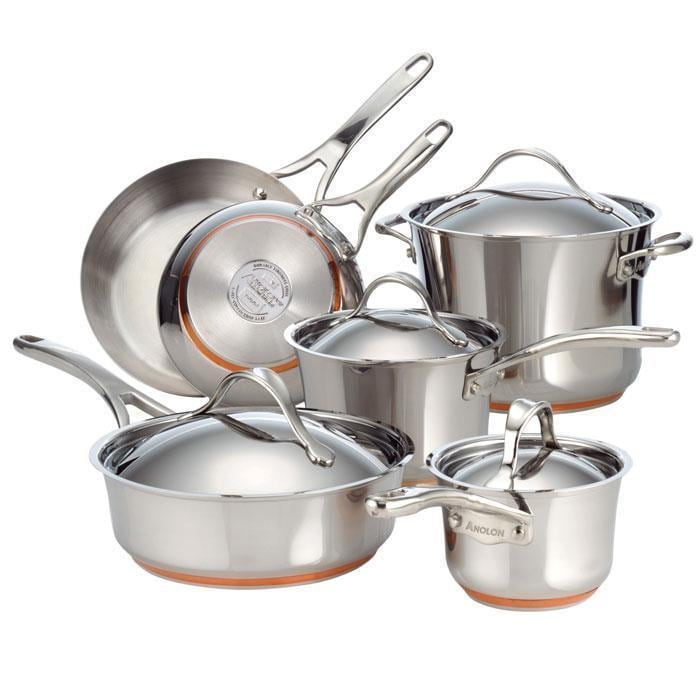 Anolon 10 Piece Nouvelle Copper Stainless Steel Set | Nebraska