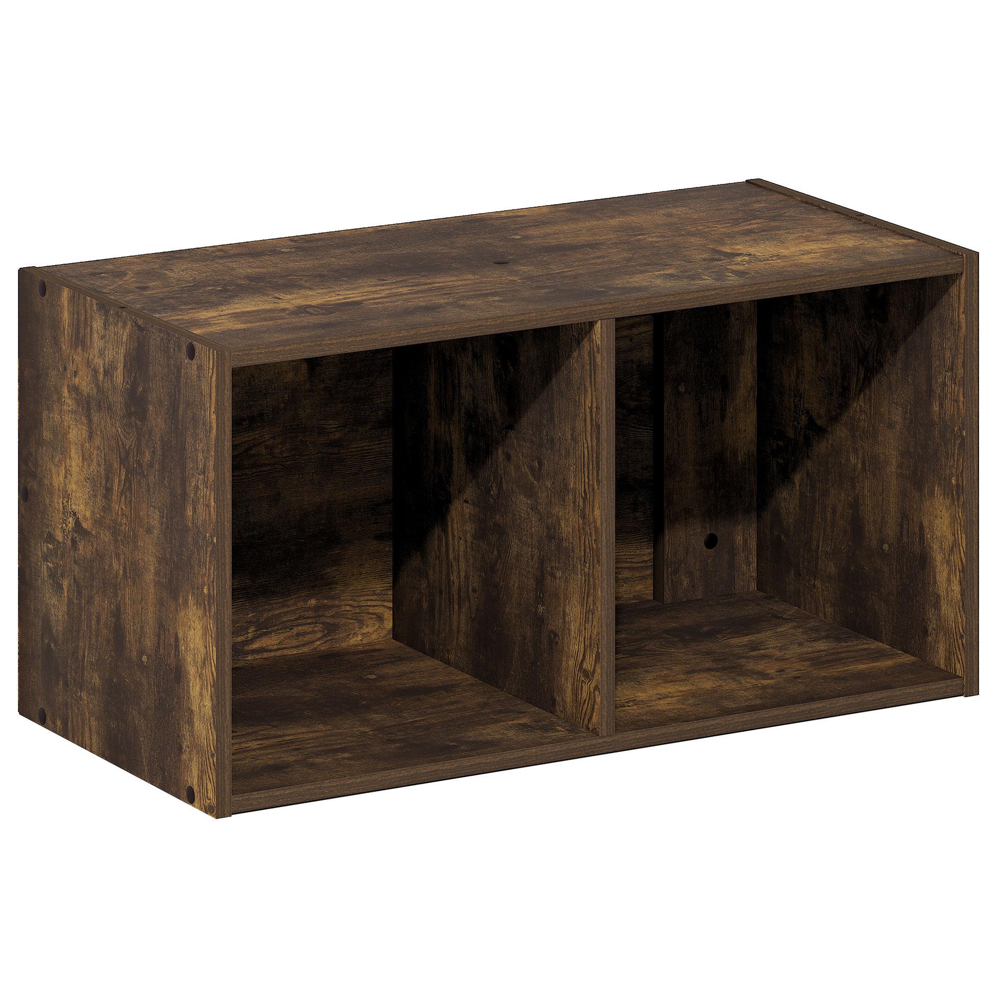 HOMLUX 2-Cube Wall Mounted Floating Wall Shelf in Amber Pine