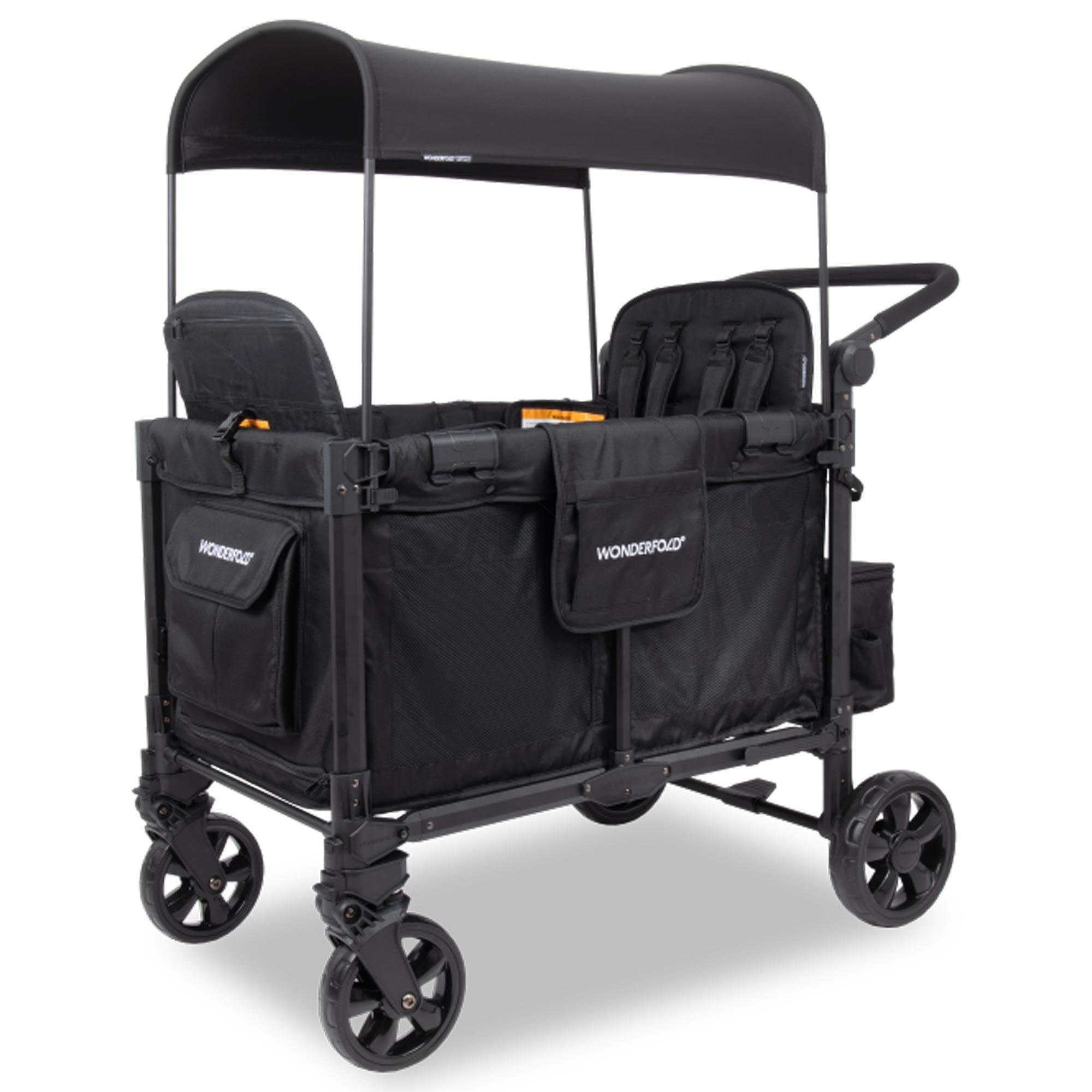 Wonderfold Elite Pro 4-Seater Stroller Wagon in Jet Black