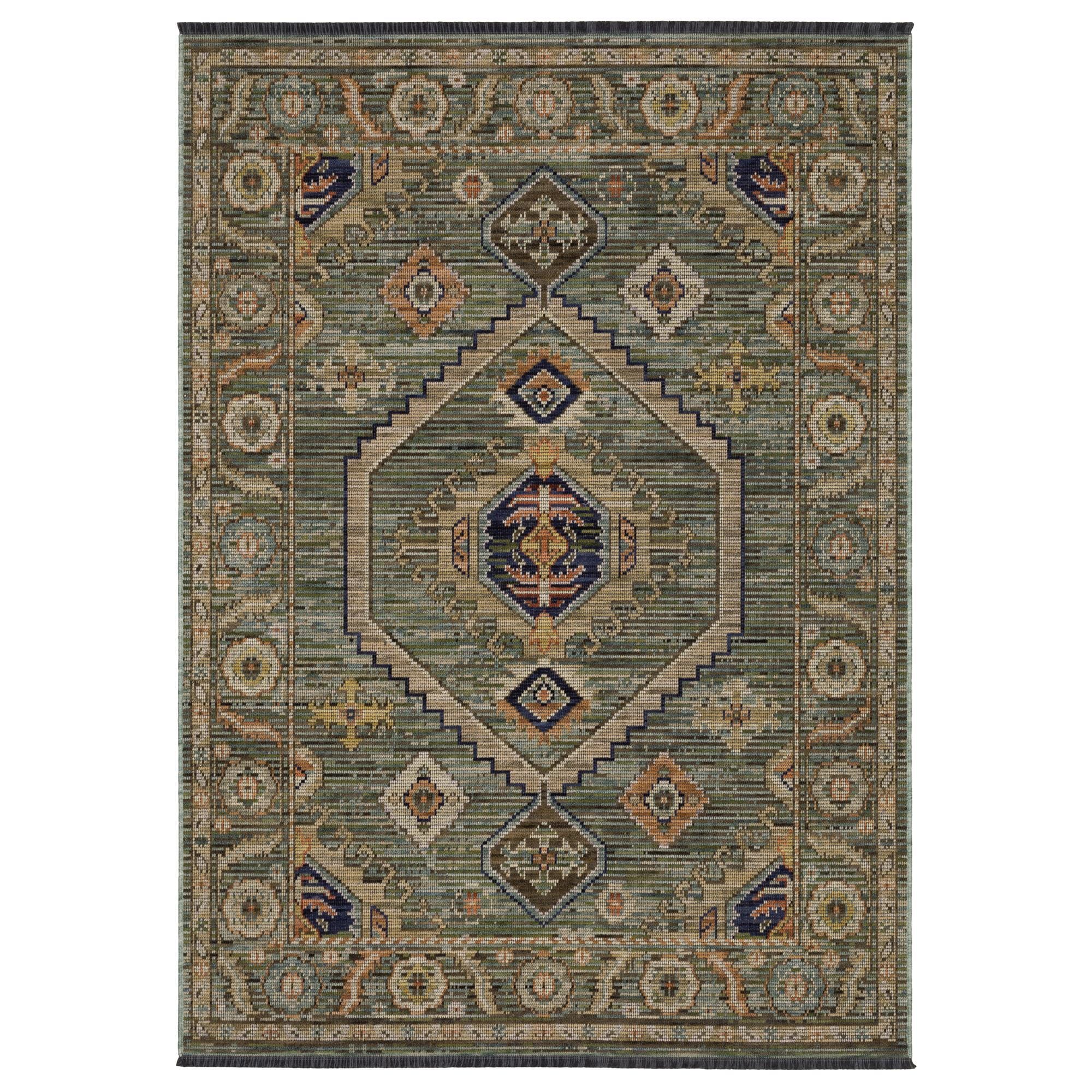 Oriental Weavers Legacy Green, Orange and Blue 2' x 3' Area Rug