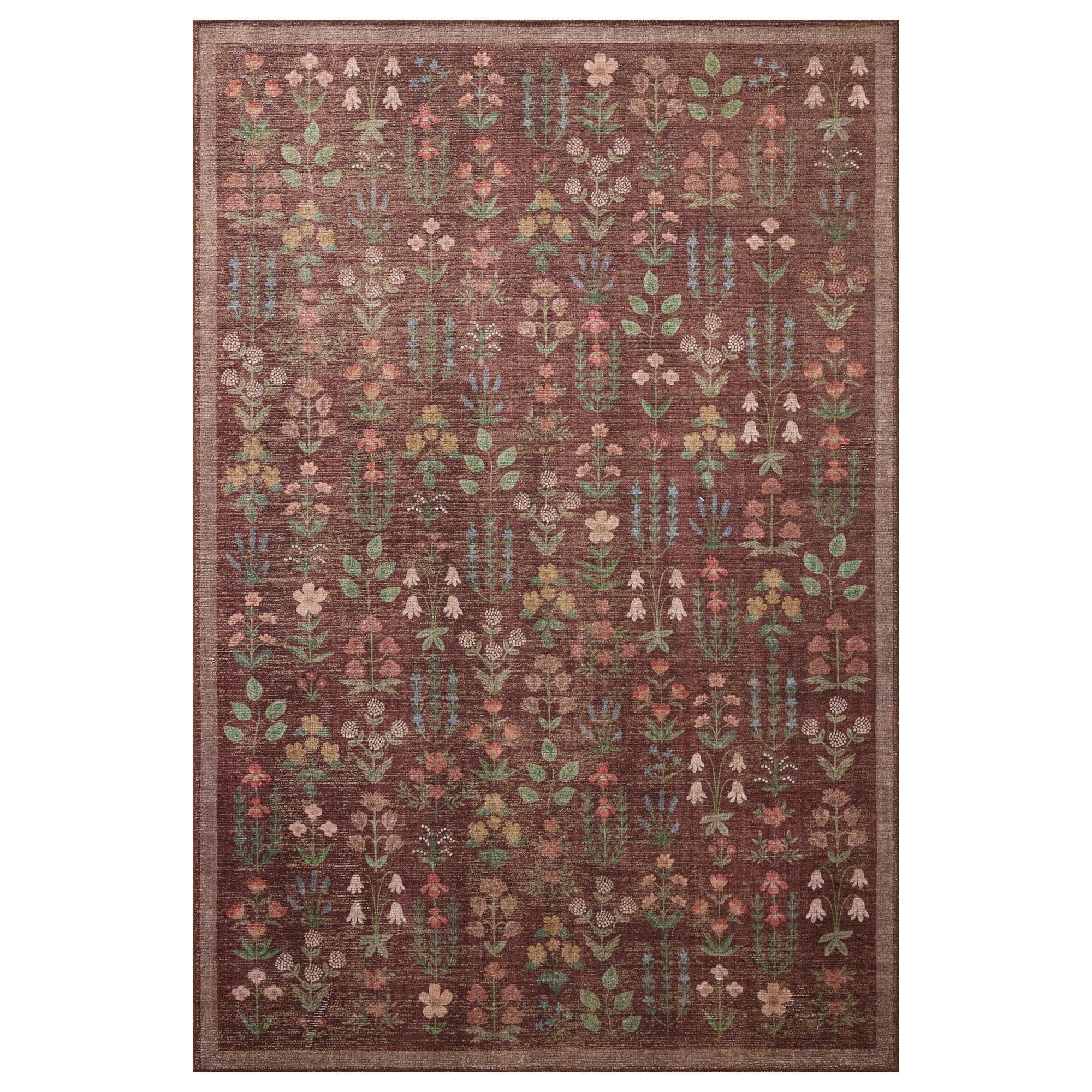Rifle Paper Co. x Loloi Edinburgh Merlot and Multicolor 2' x 5' Runner
