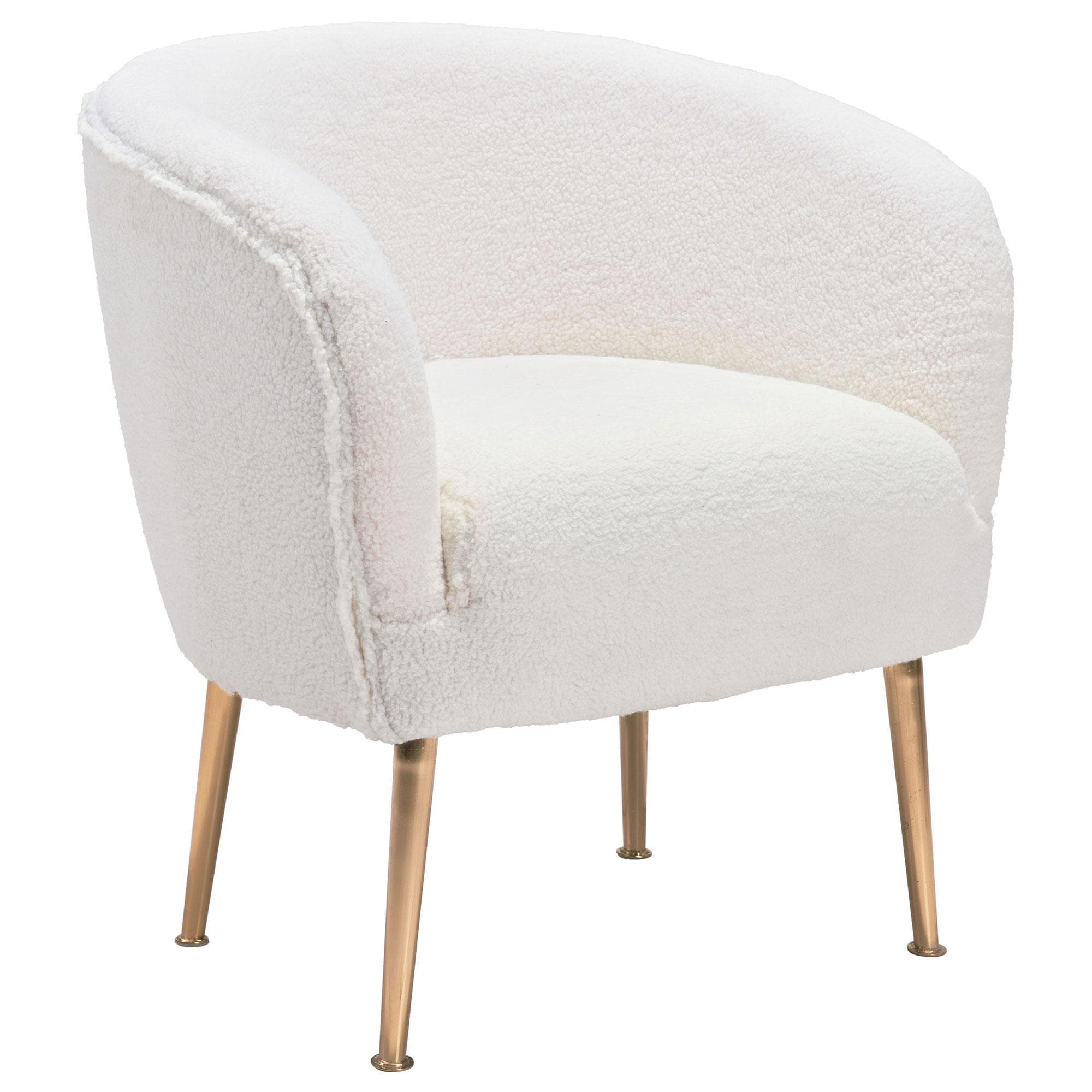 Zuo Modern Sherpa Accent Chair in Beige NFM