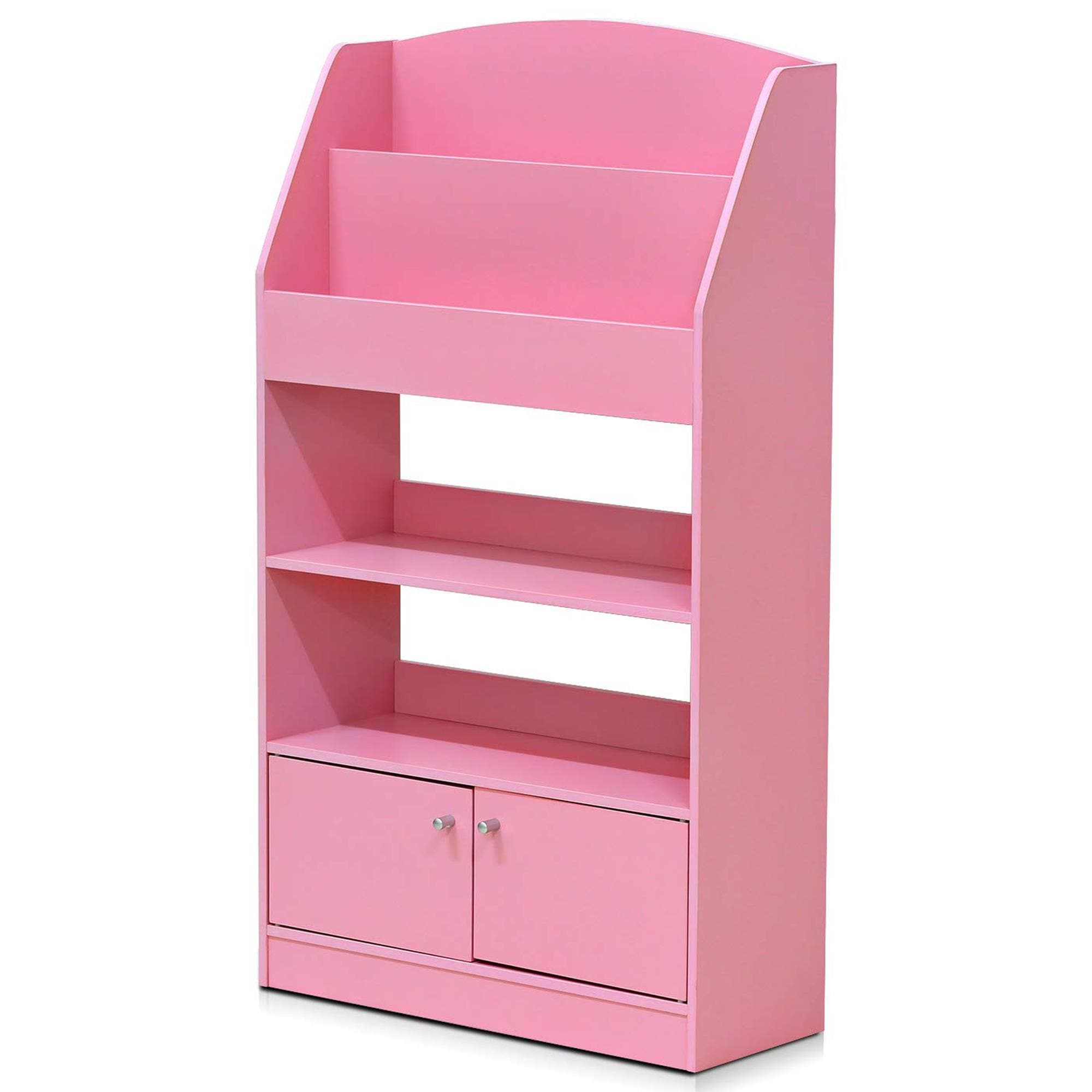 HOMLUX 4-Tier Space Saving Bookshelf with Storage Cabinet and Door