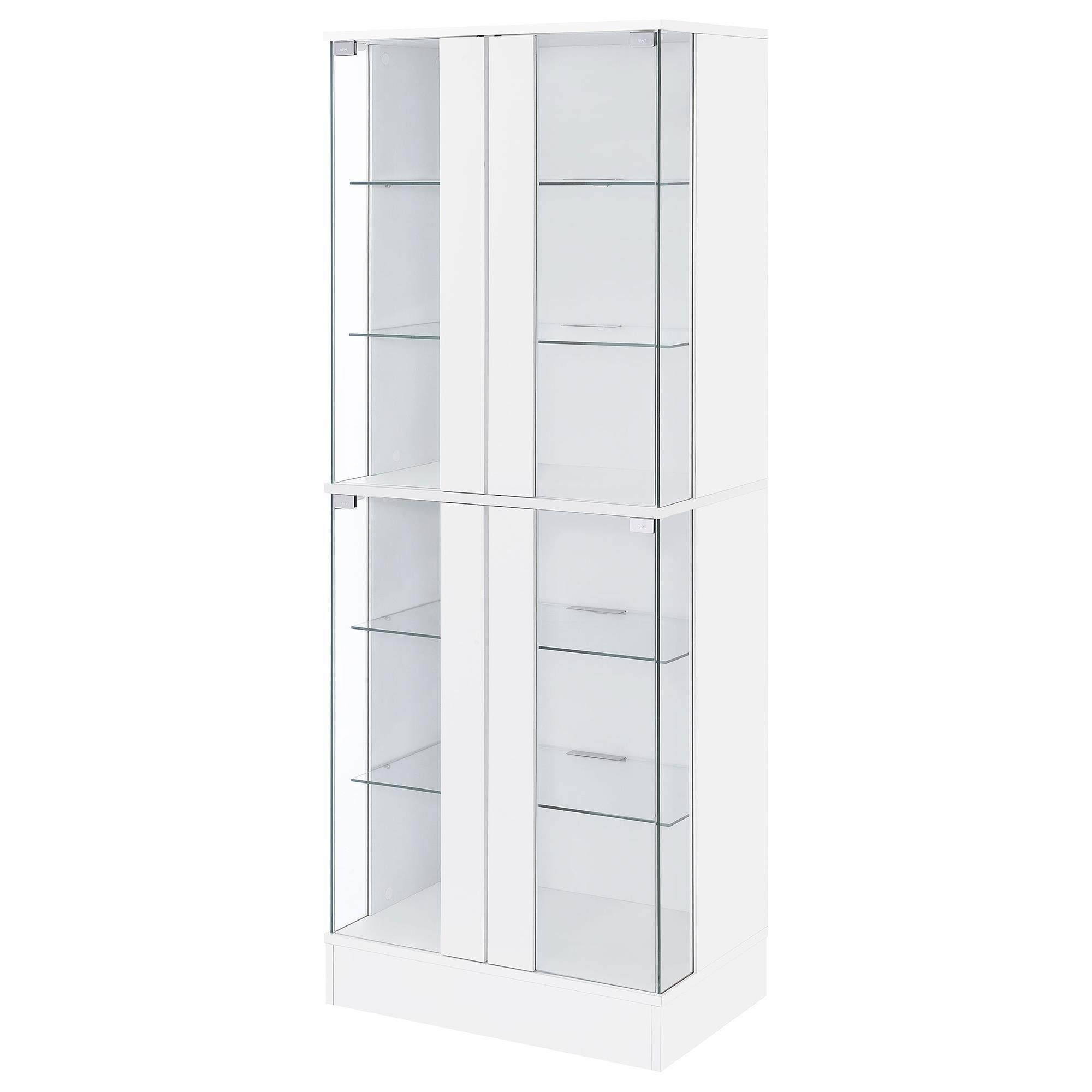 Pacific Landing Cabra Display Case Curio Cabinet in White High