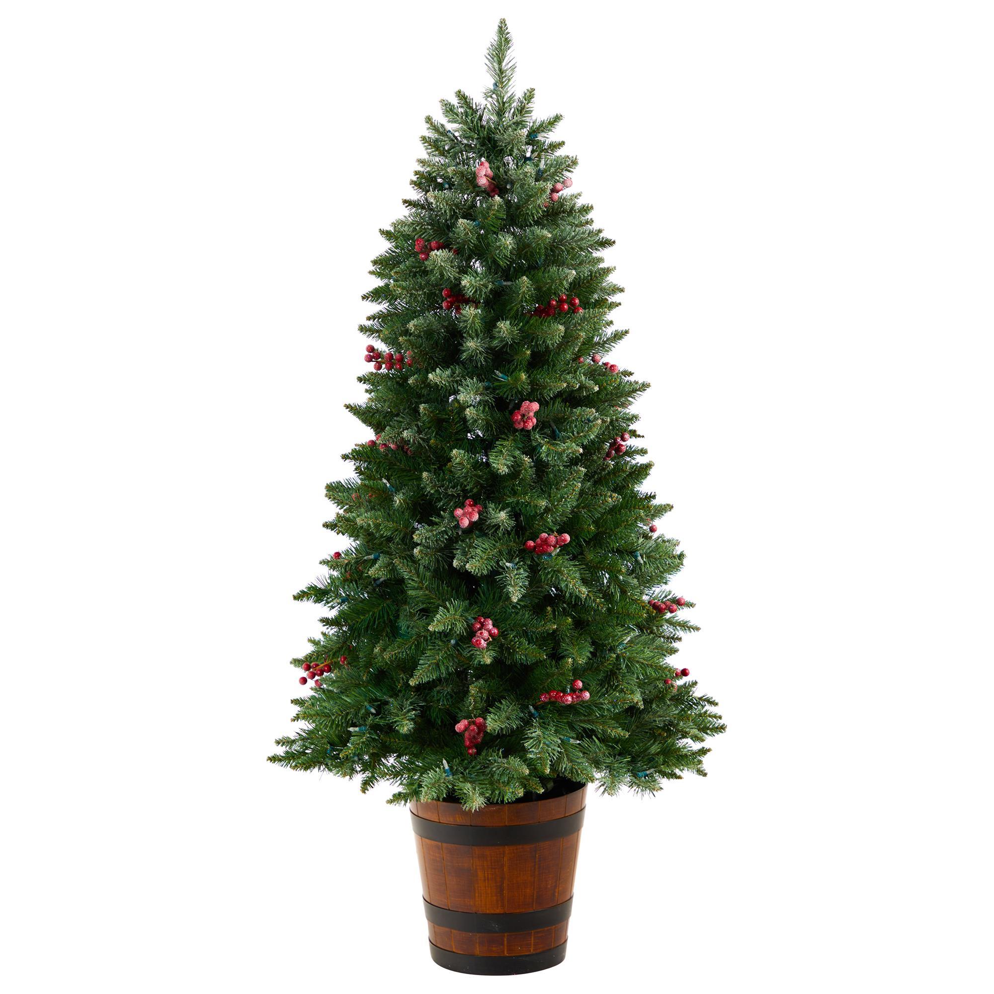 Nearly Natural Inc 5' Frosted Colorado Aspen Christmas Tree with 200