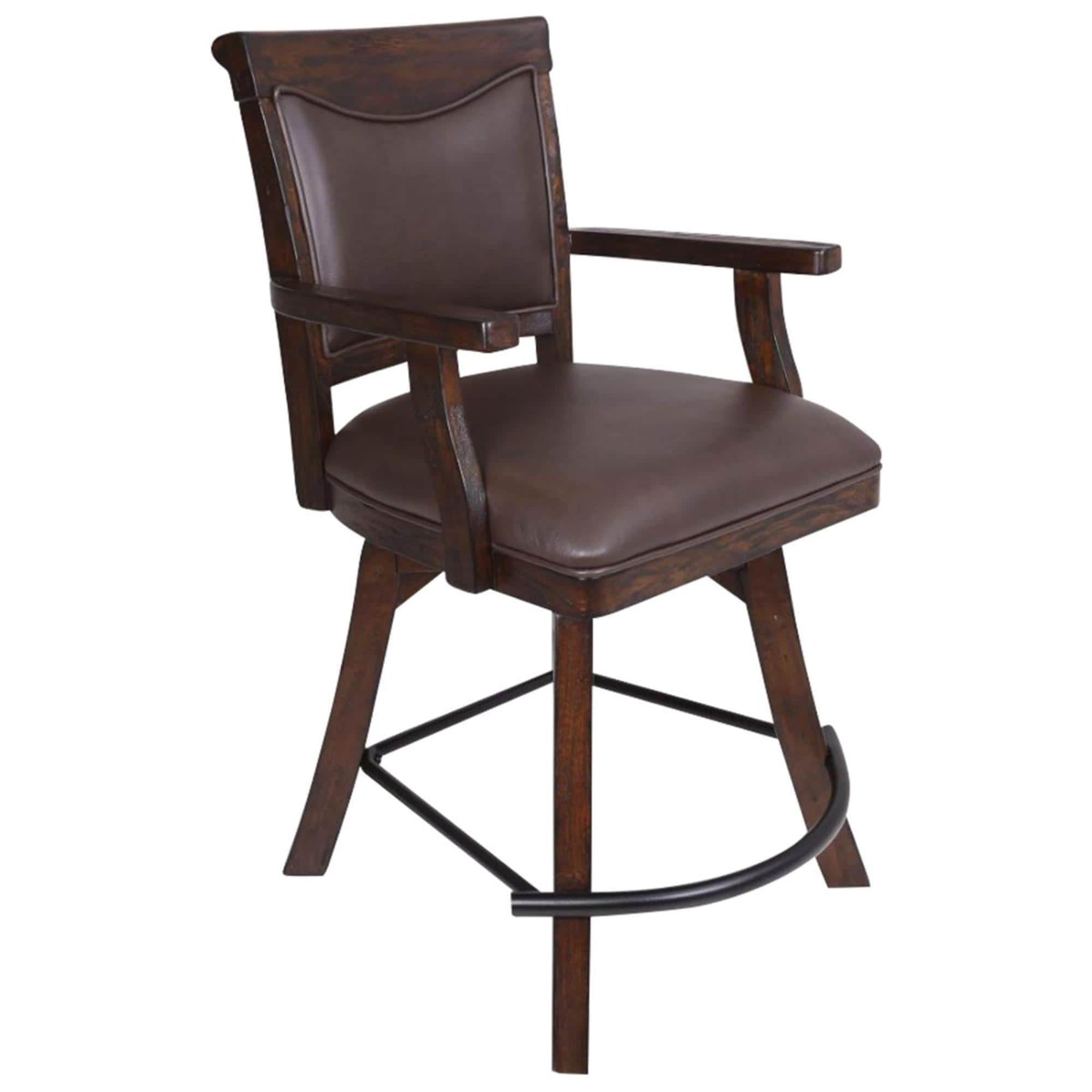 Radius Gettysburg Spectator Counter Stool With Brown Upholstered In Rich Oak Nebraska Furniture Mart