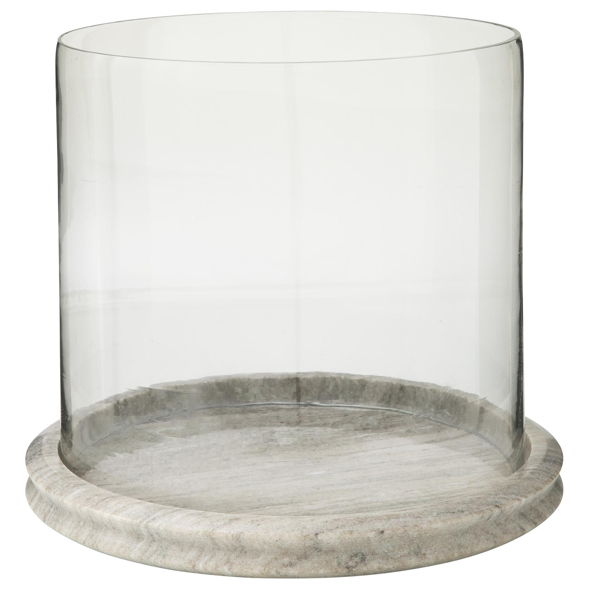 Ashley Saskia Candle Holder in Clear and Beige