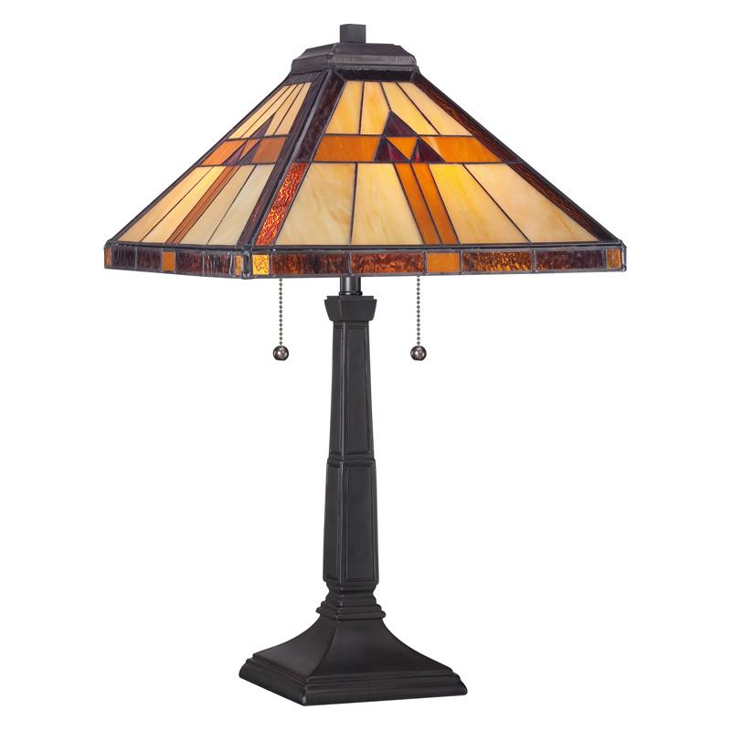 Quoizel Tiffany Bryant 2 Light Table Lamp in Black