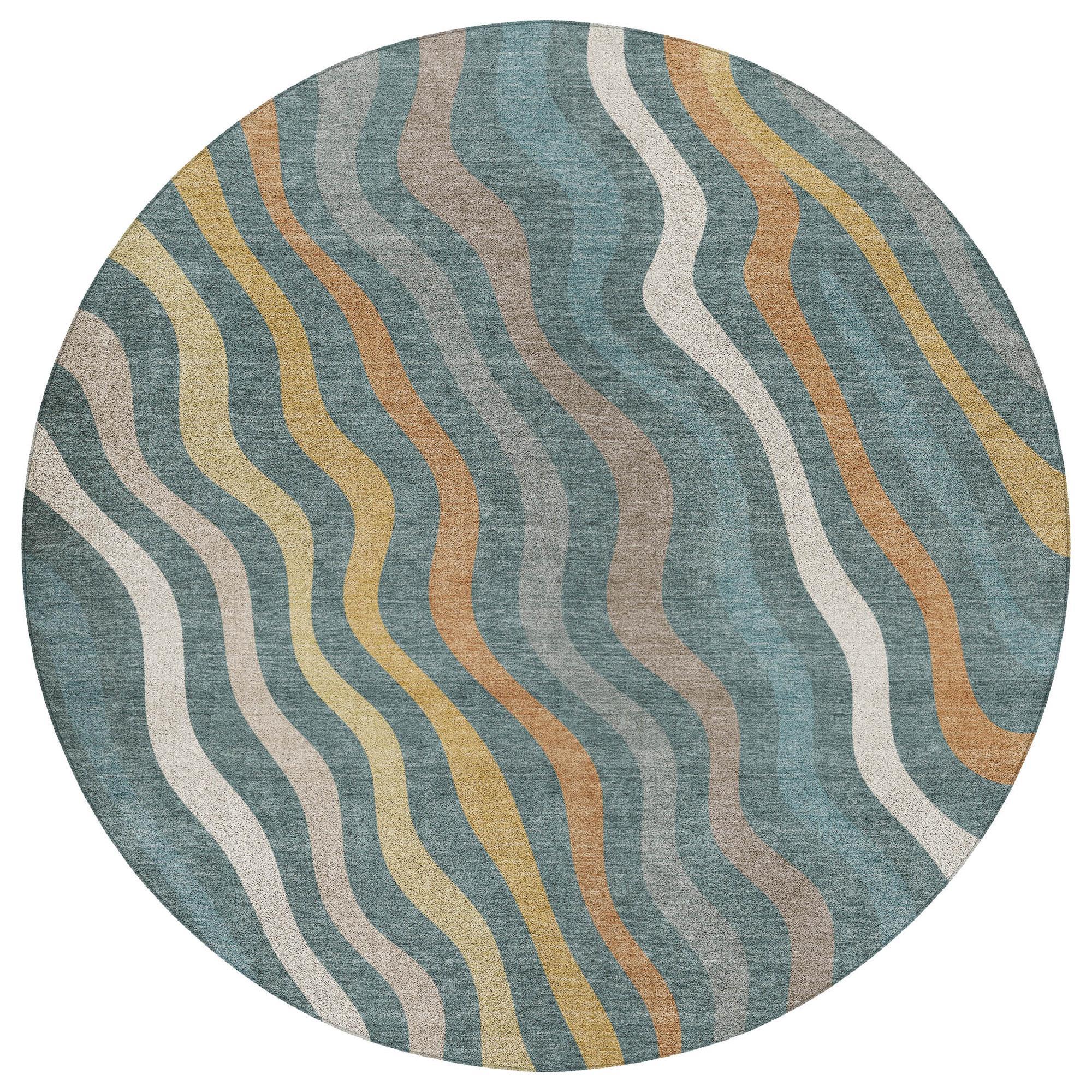 Dalyn Rug Company Kenner Teal 8' Round Area Rug