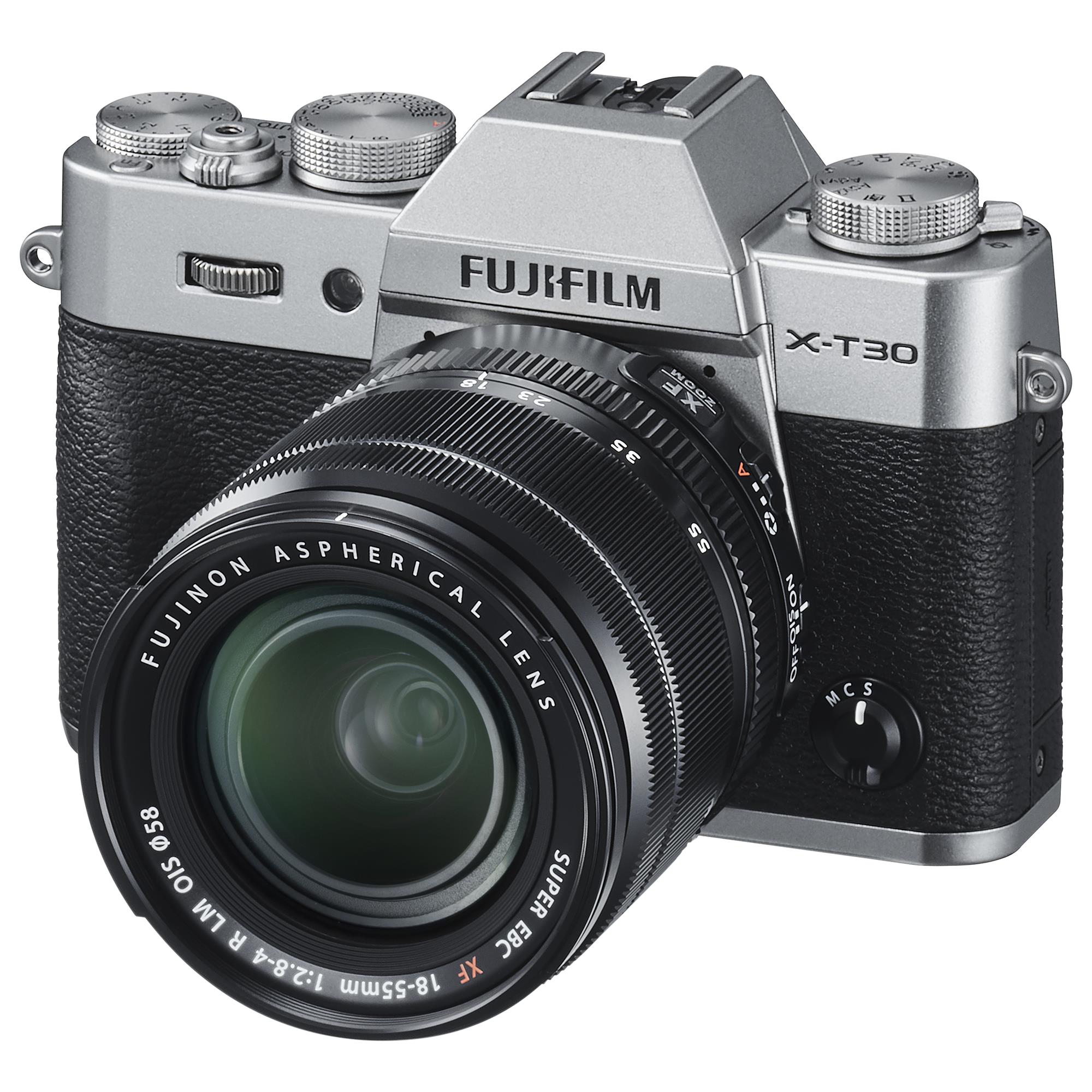 Fujifilm Fujifilm X T30 Mirrorless Digital Camera With Xc15 45mm F3 5 5 6 Ois Pz Lens In Silver Nebraska Furniture Mart