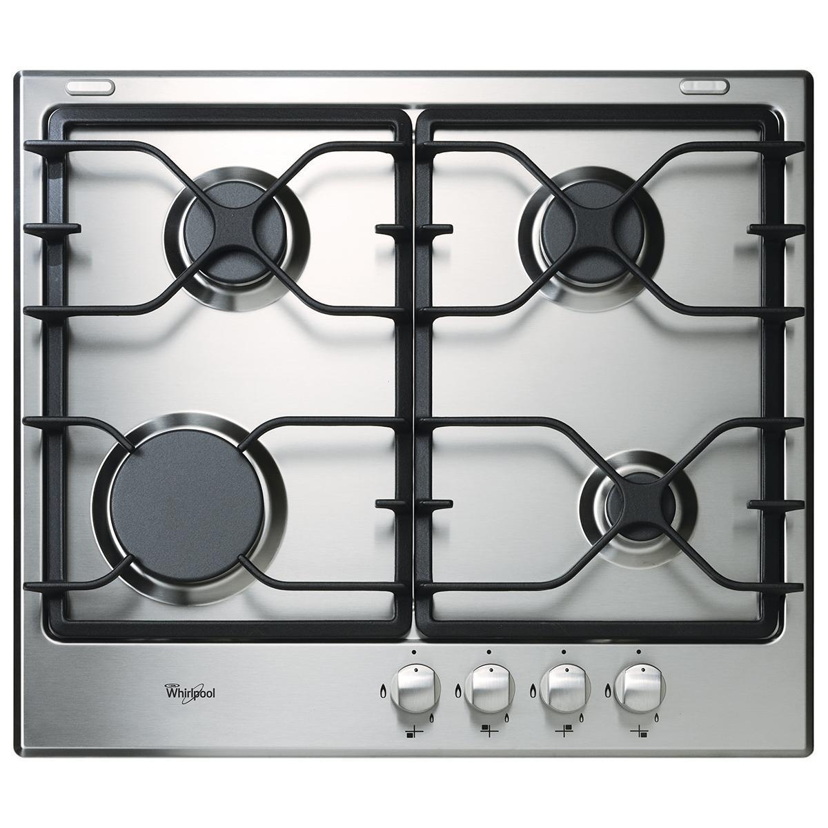 Whirlpool 24" Gas Cooktop with Sealed Burner in Black and Stainless