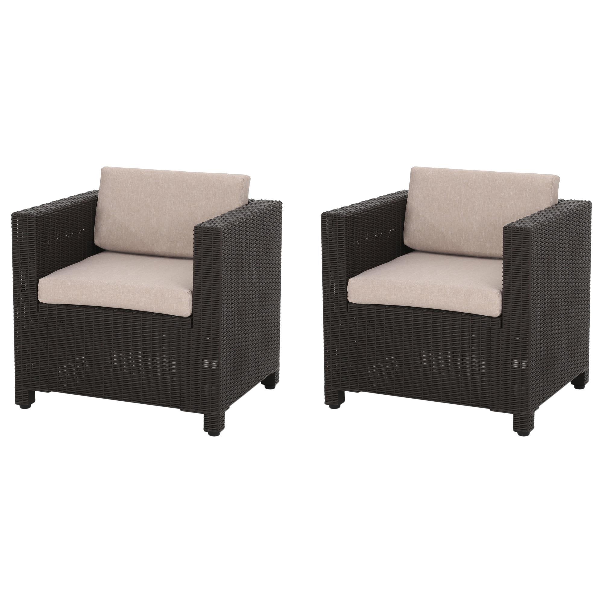Noble House Waverly Patio Club Chair in Beige (Set of 2) NFM