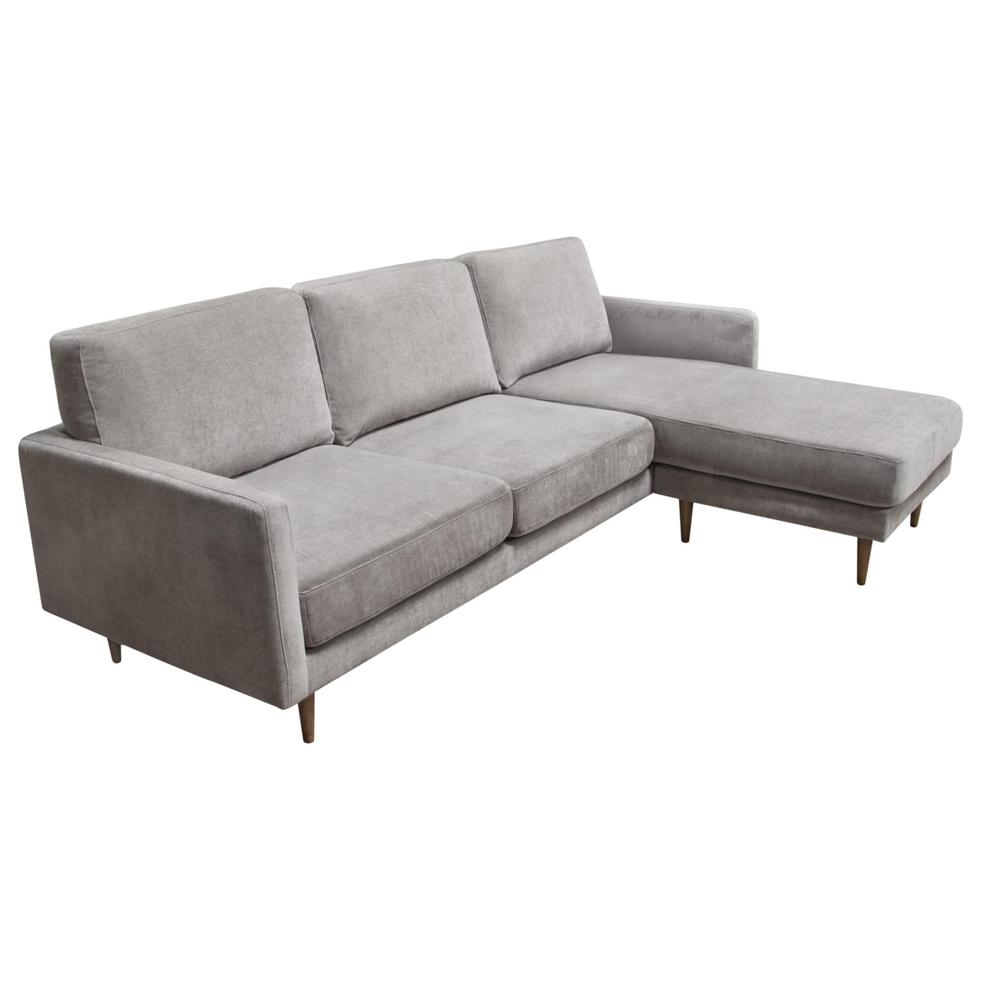 Lily And Lee Furniture Kelsey Reversible Chaise Sectional In Grey Nebraska Furniture Mart