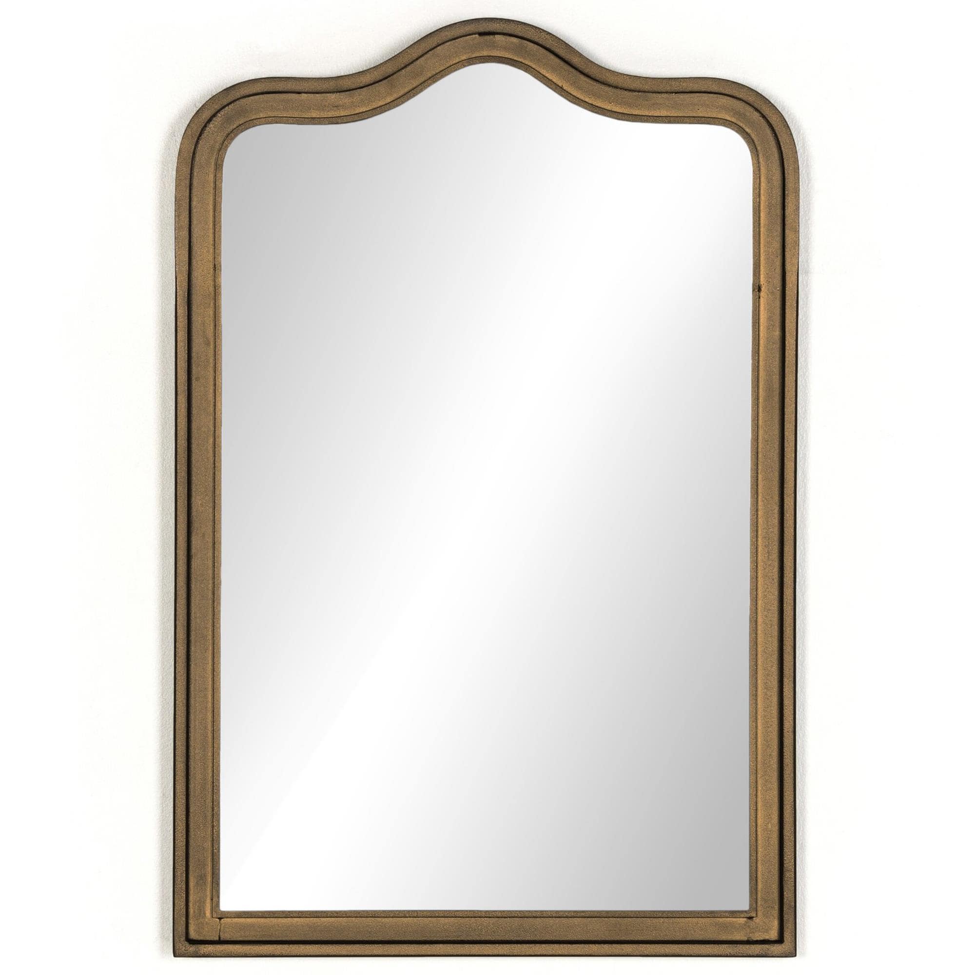 M[レトロ] 北欧 ヴィンテージ 大理石 インテリア　THE BRASS 真鍮 Four Hands Effie Wall Mirror in Raw Antique Brass Iron