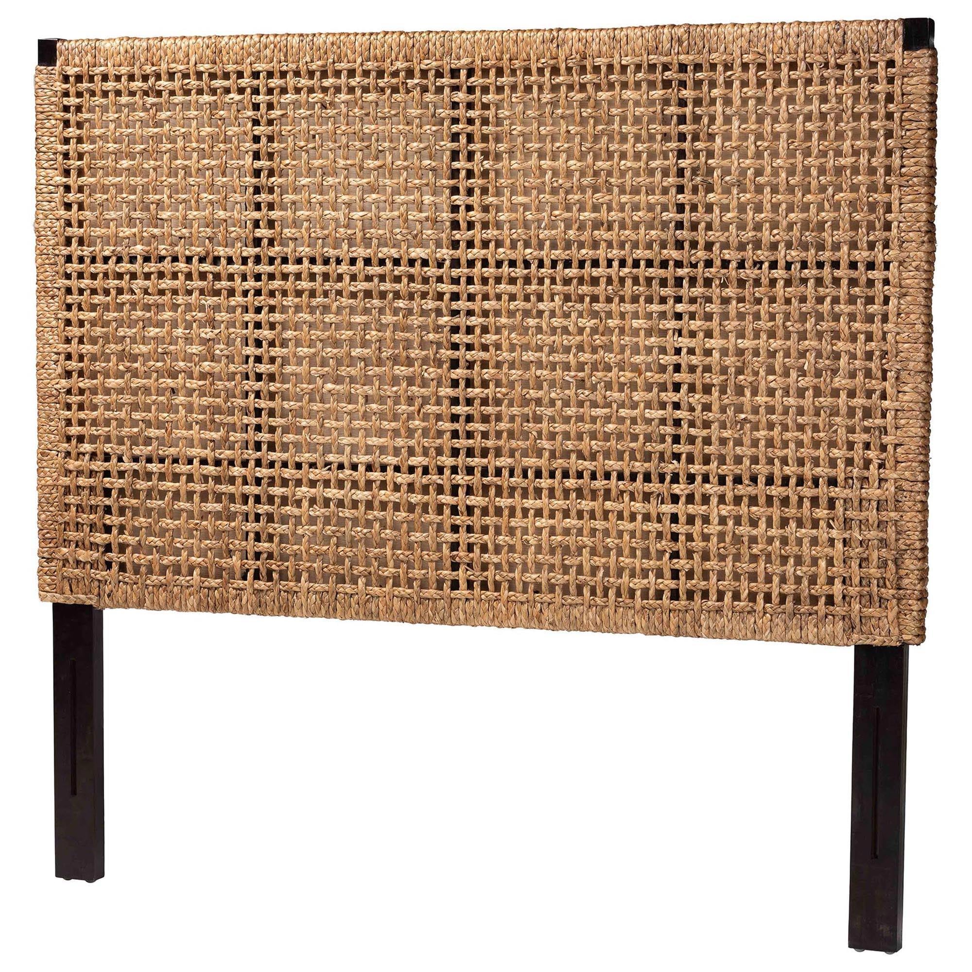Baxton Studio Alise King Headboard in Natural Brown and Dark Brown