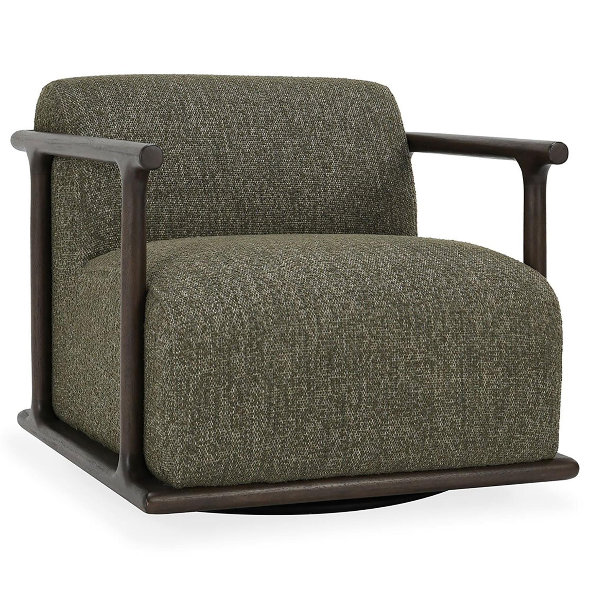 Classic Home Lucia Swivel Accent Chair in Kale Green