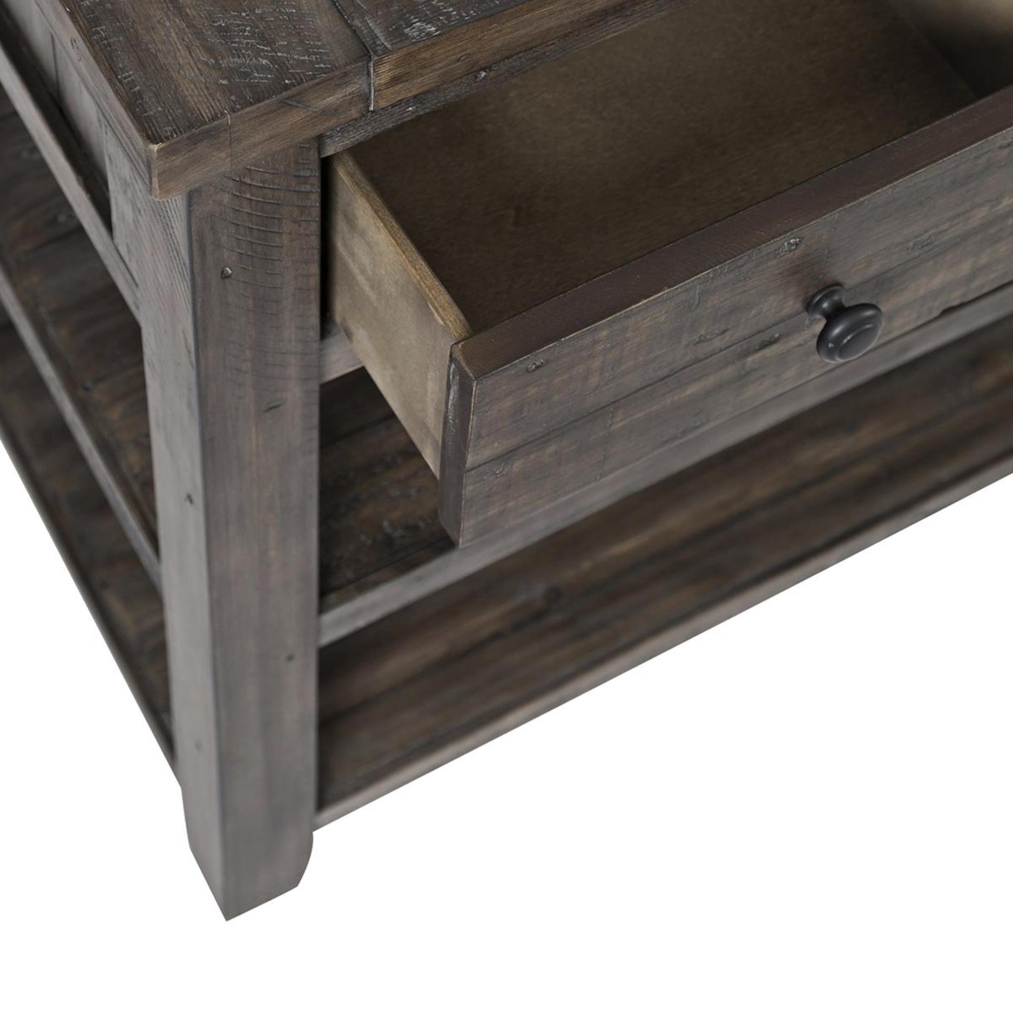 Waltham Madison County Sofa Table in Barnwood Nebraska Furniture Mart