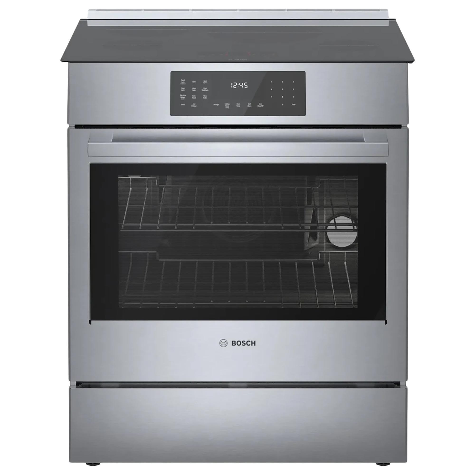 Bosch 800 Series 30" Slide-in Electric Induction Range in Stainless Steel
