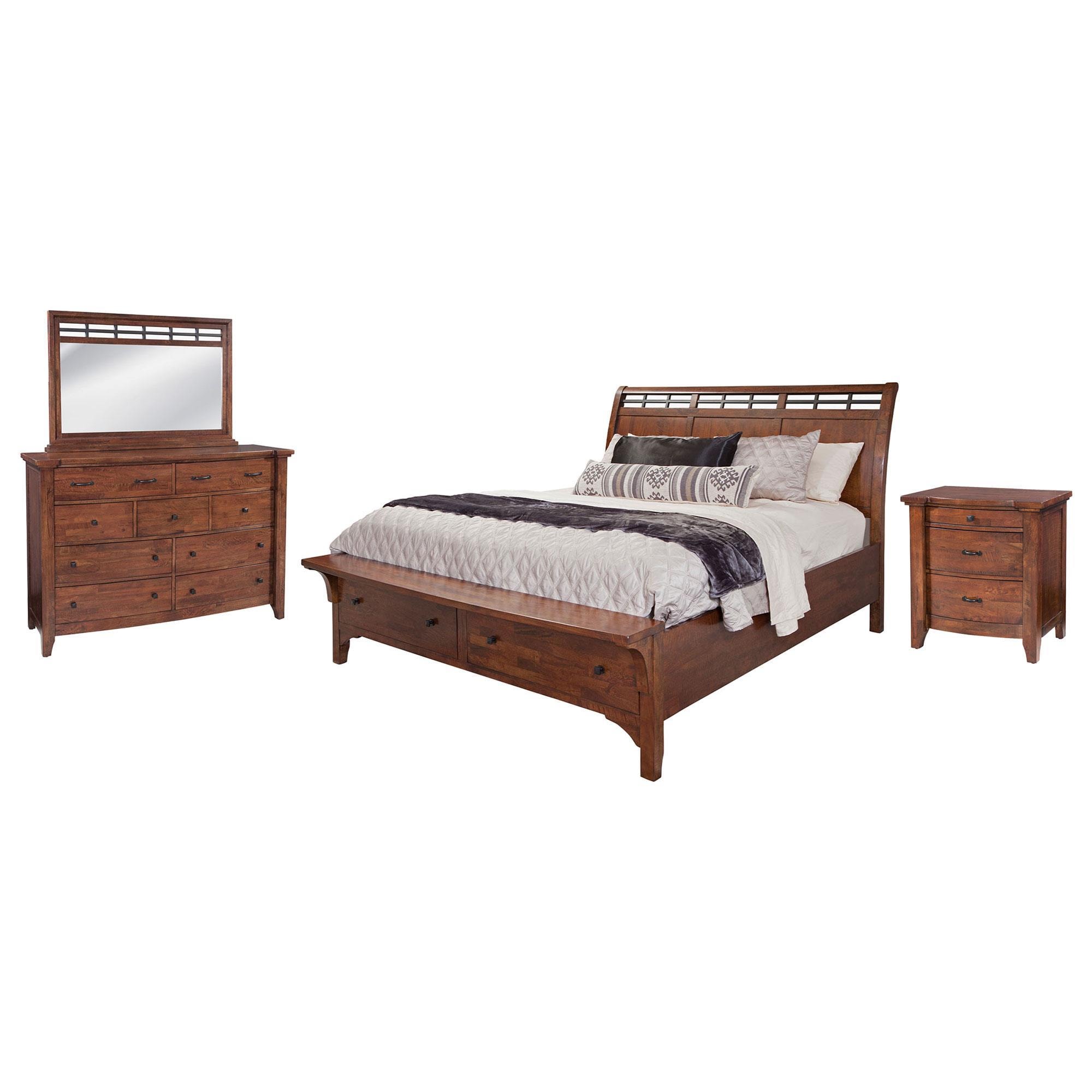 Cedar and Sage Whistler Retreat 4-Piece Queen Bedroom Set in Dark