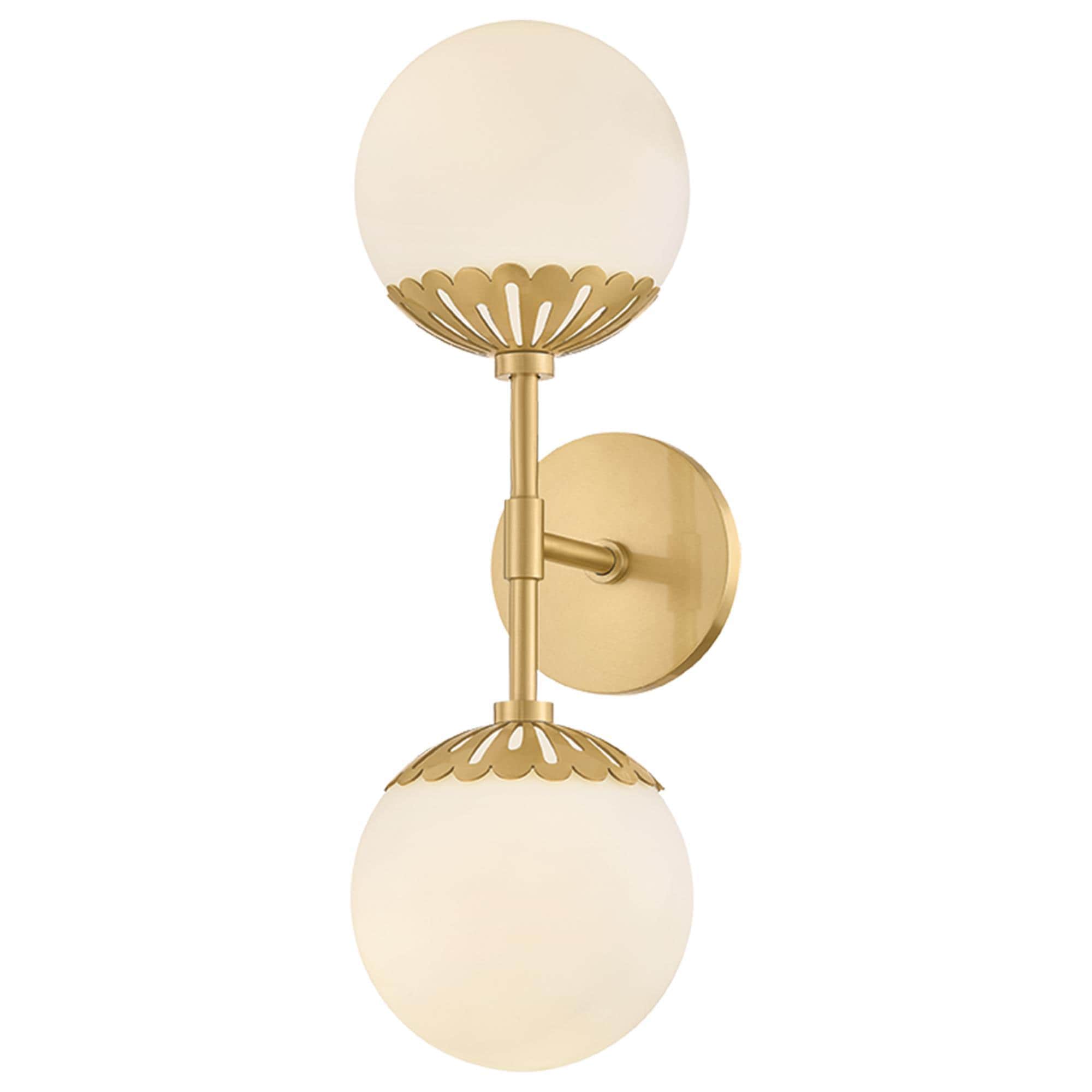 Mitzi Lighting Paige 2-Light Wall Sconce in Aged Brass