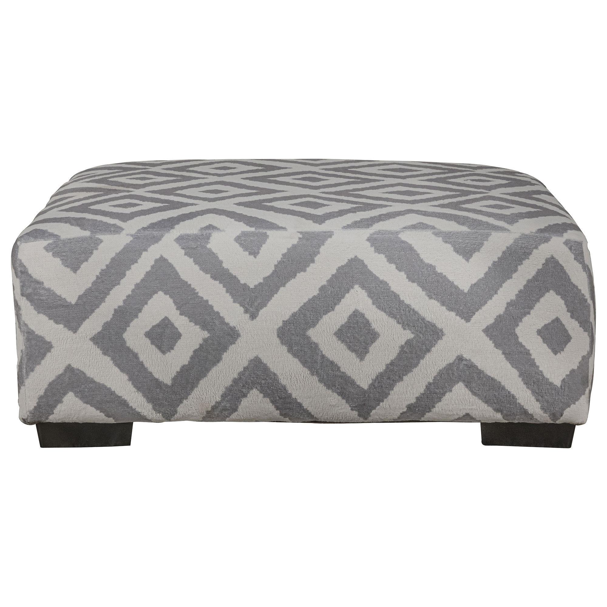 Albany Furniture Cocktail Ottoman in Silver and White | Shop NFM 