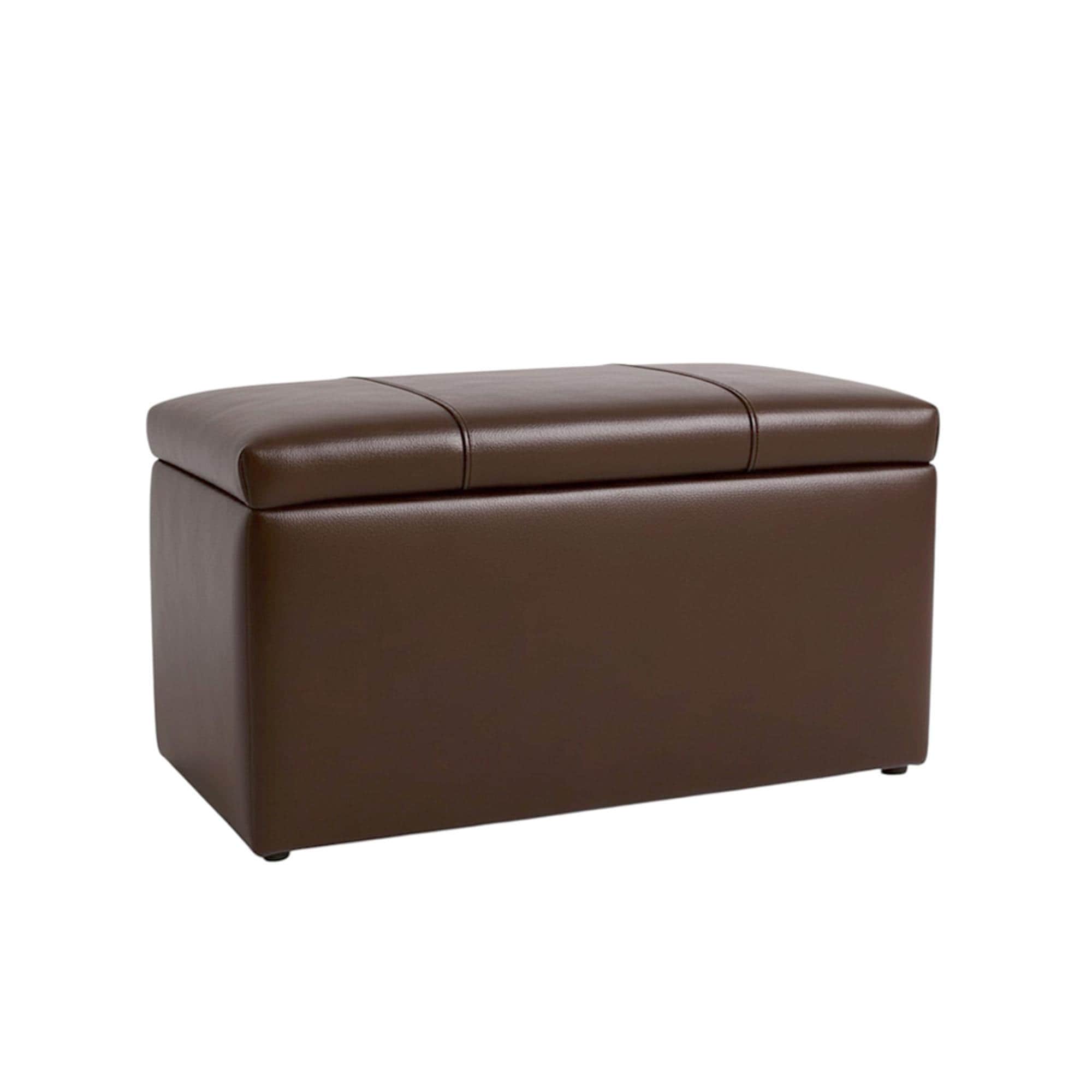 Sanford Living Prytania Storage Bench Frenchmen PU Faux Leather Brown