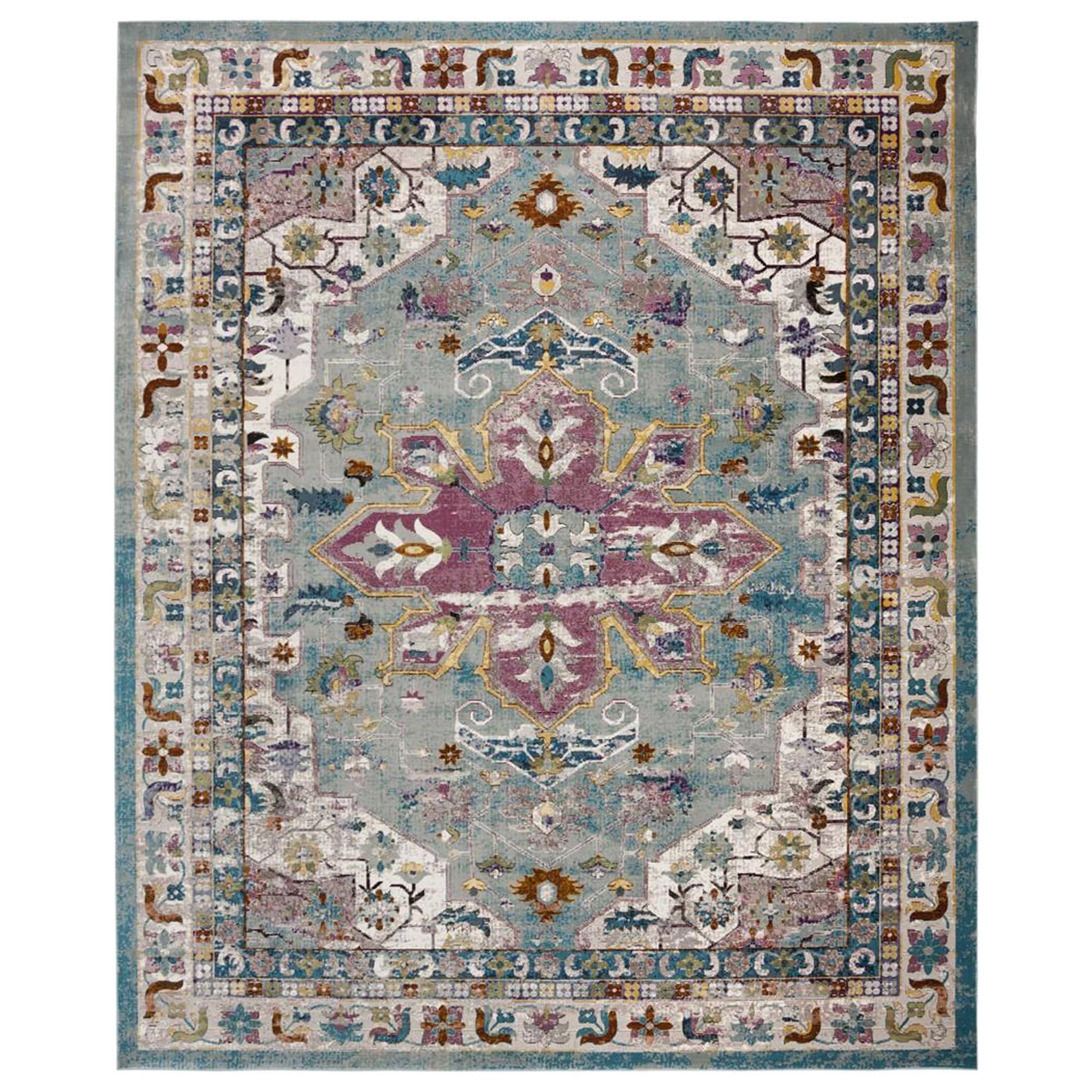Safavieh Aria ARA160B 9' x 12' Blue and Creme Area Rug