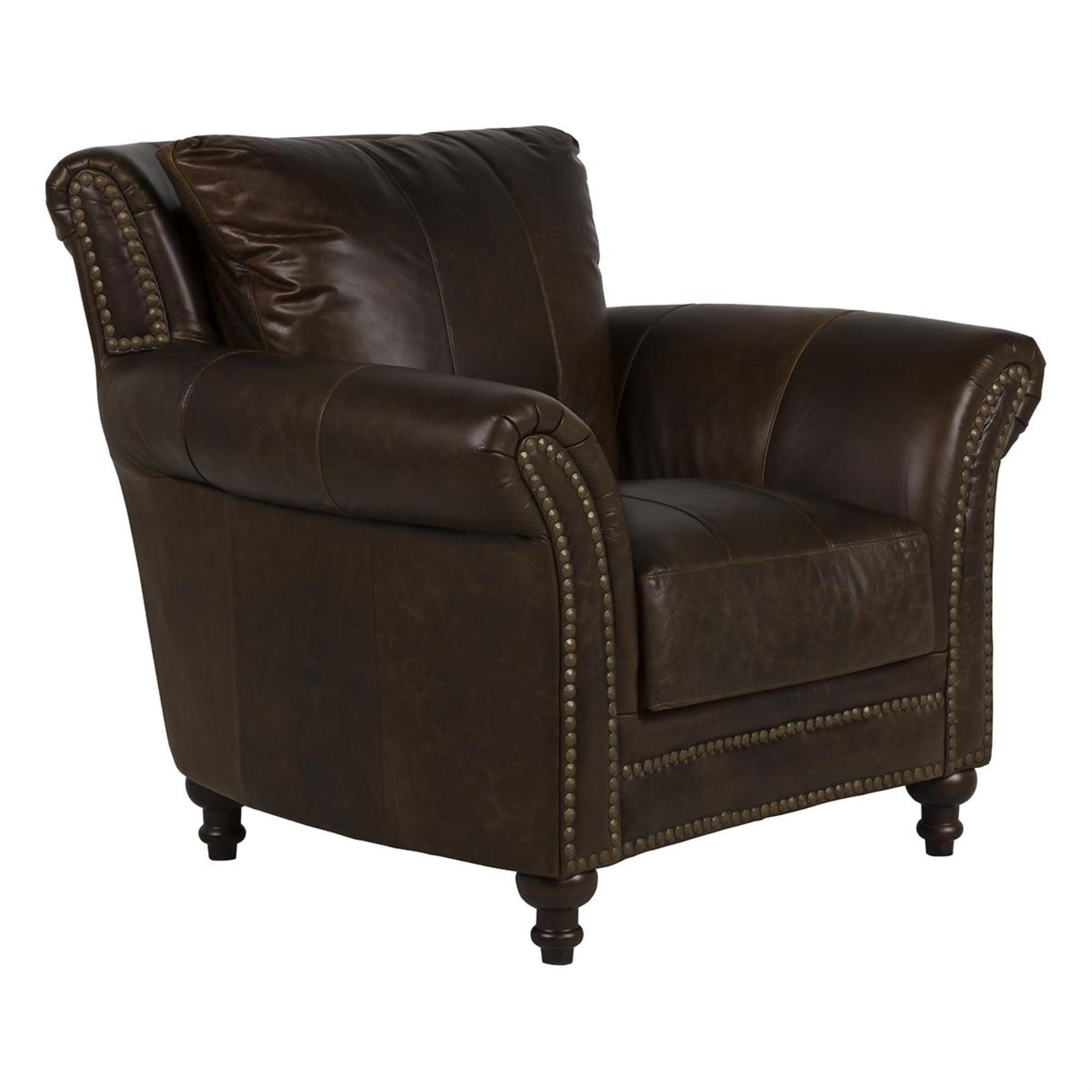 Italiano Furniture Leather Chair in Brown NFM