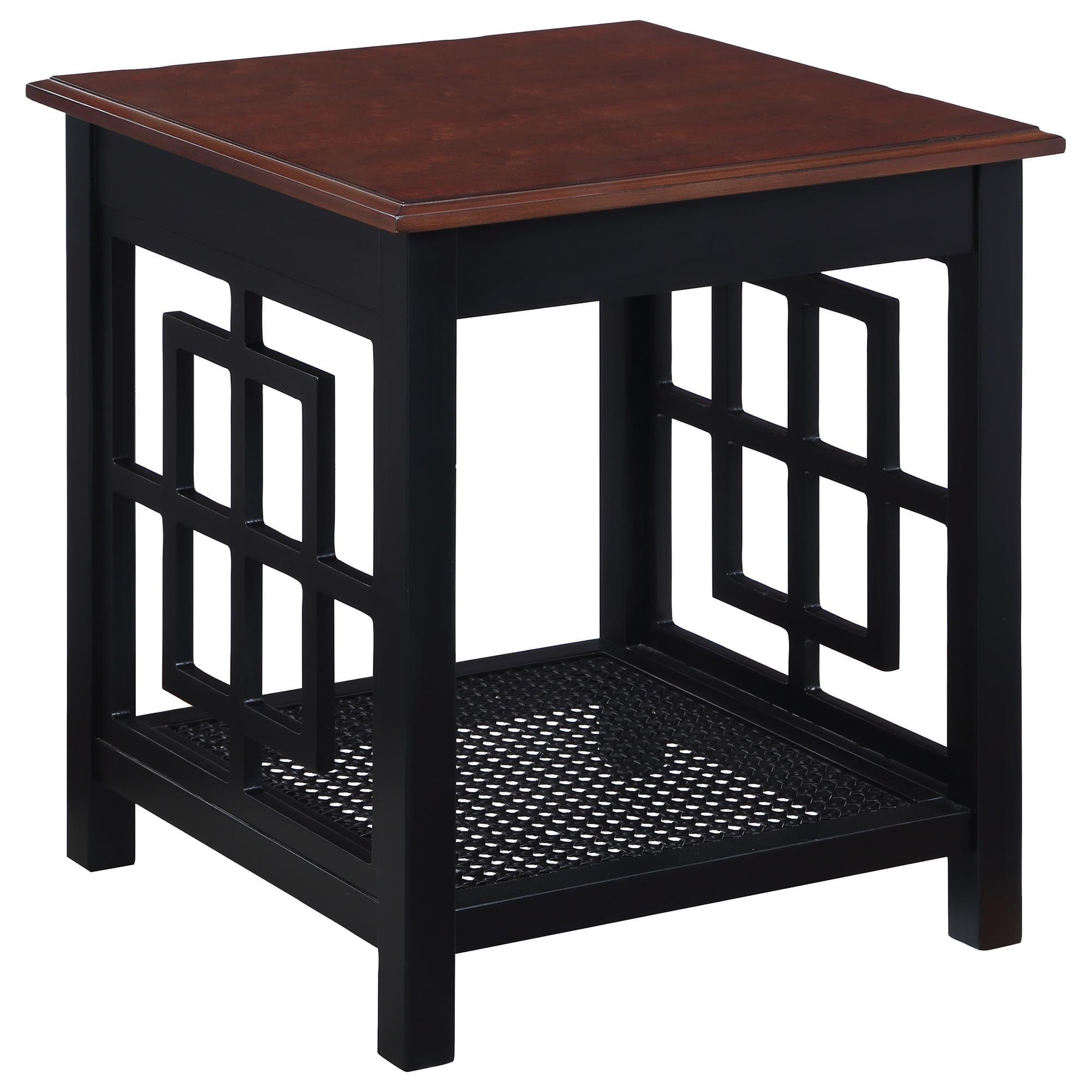 OSP Home Oxford Side Table in Black and Cherry NFM