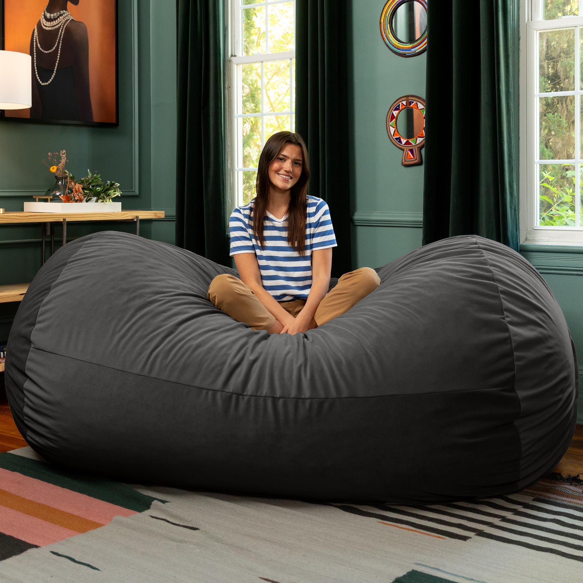 Jaxx Grand Lounger 7' Bean Bag Sofa in Purple