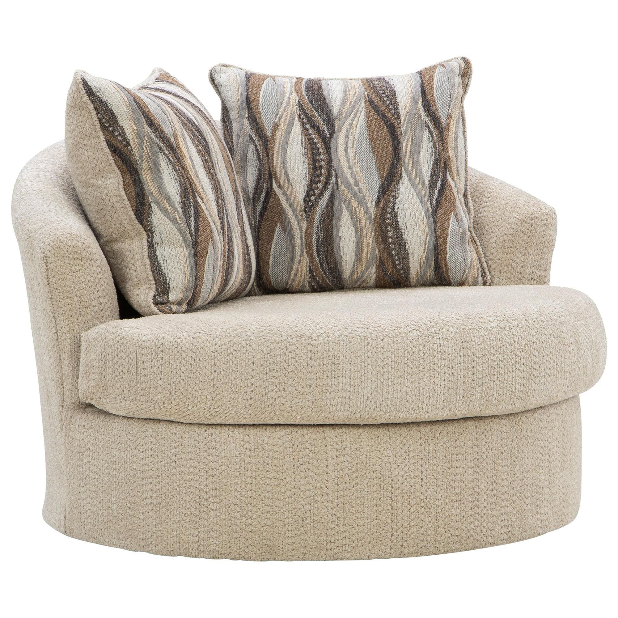 Ashley Lofwood Swivel Accent Chair in Fossil