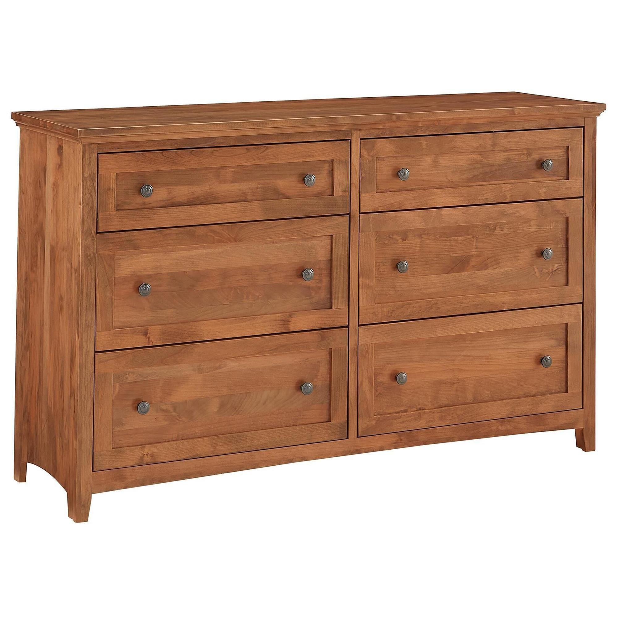 Archbold Furniture Emmerson 6-Drawer Dresser in Golden Pecan