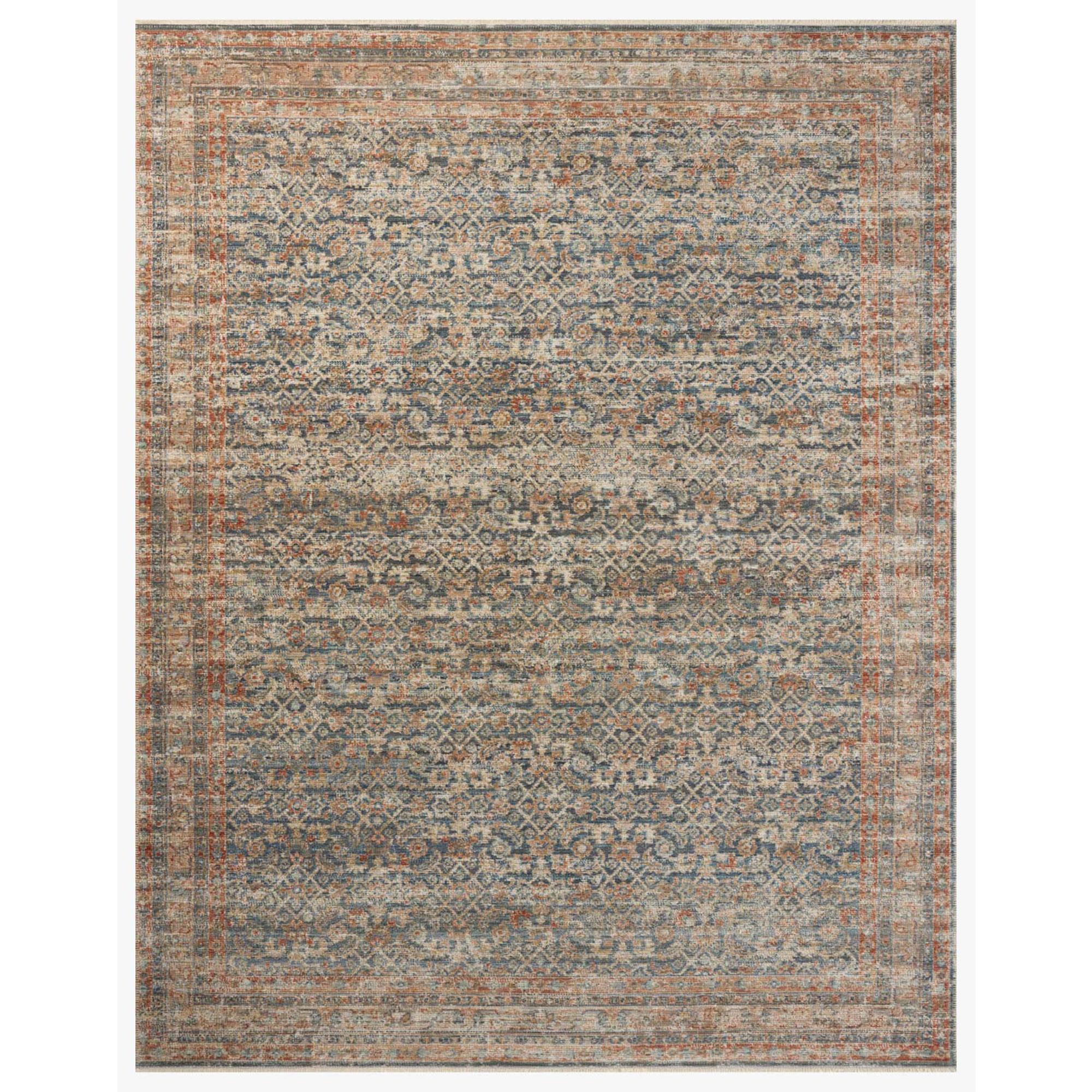 洋楽 Existereo / Lo-Fi Hi-Def Loloi Heritage 6' x 9' Blue and Rust Area Rug