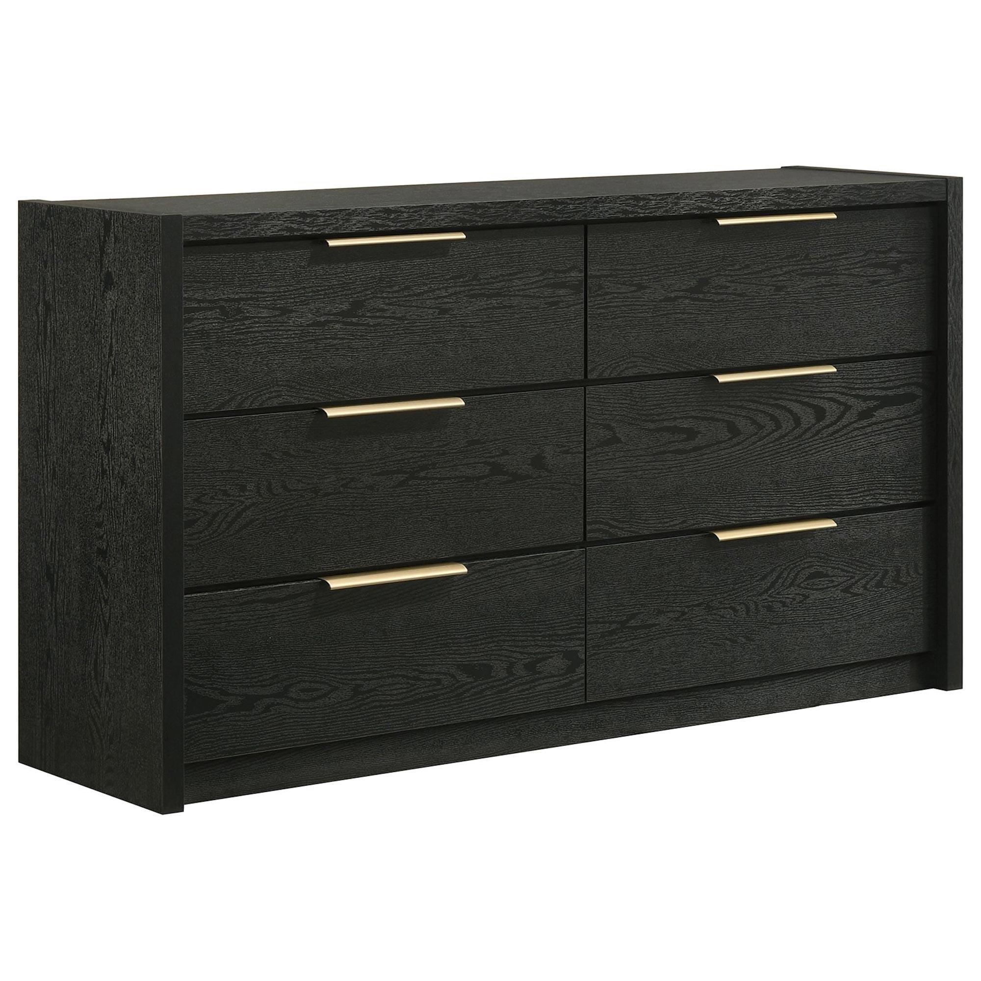 black tall 6 drawer dresser GarveeLife Vintage 6 Drawer Dresser with Tapered Legs Wood Tall Chest of Drawers for Bedroom Black in the Dressers department at Lowes.com