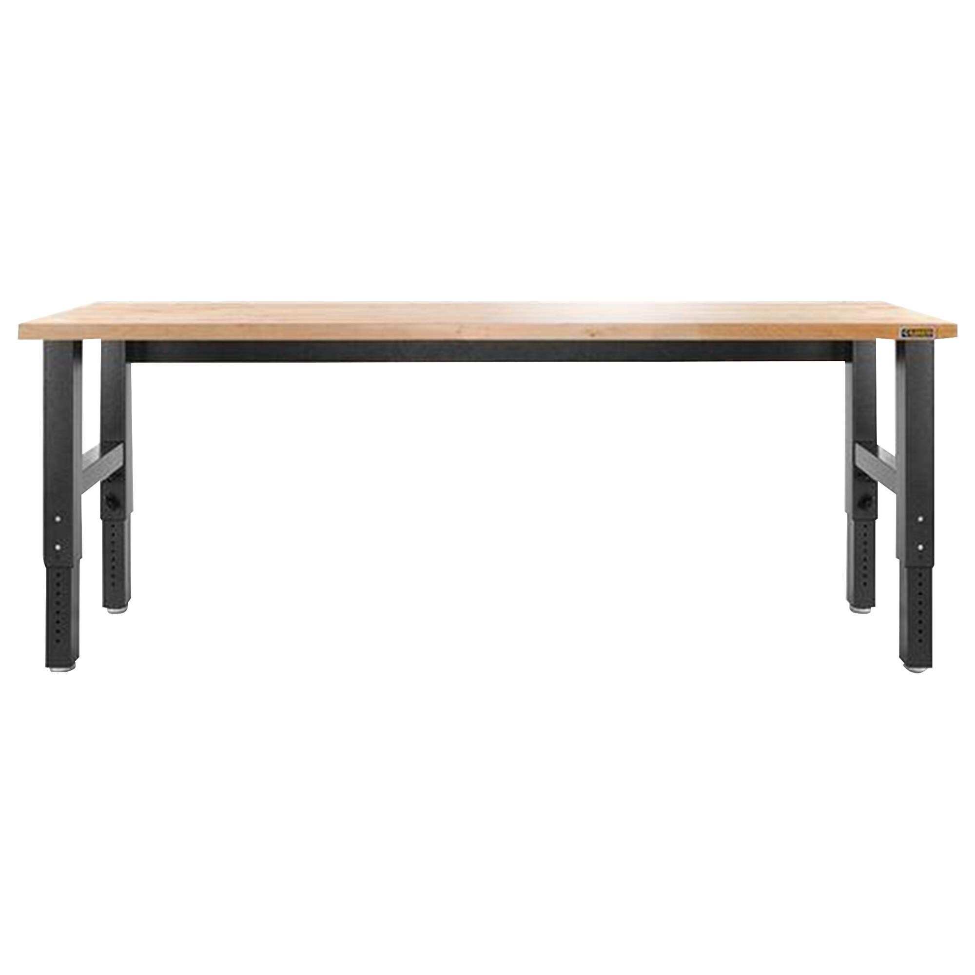 Gladiator 8' Adjustable Height Hardwood Workbench in Hammered Granite
